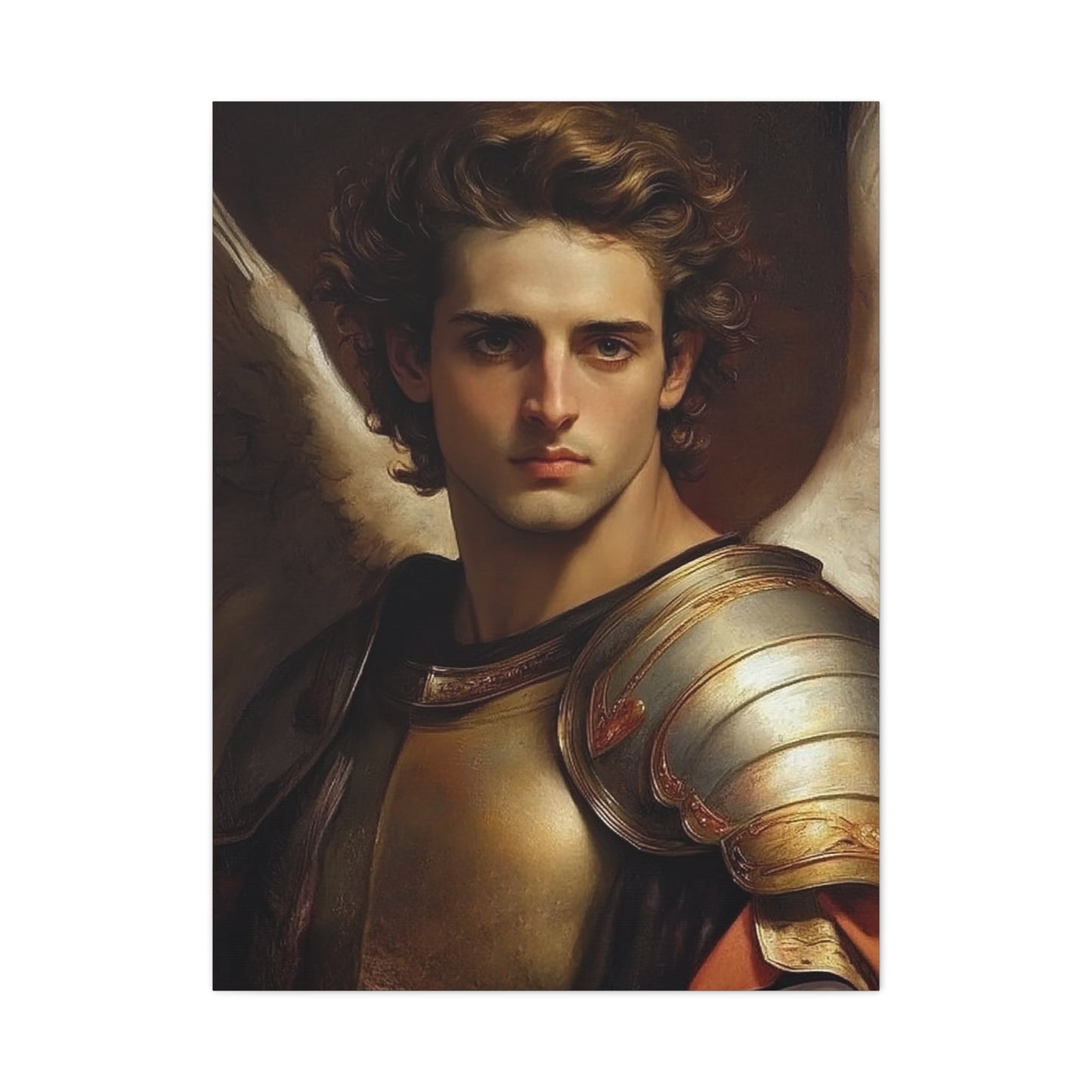 Michael the Archangel Catholic Canvas Wall Art, Christian Decor