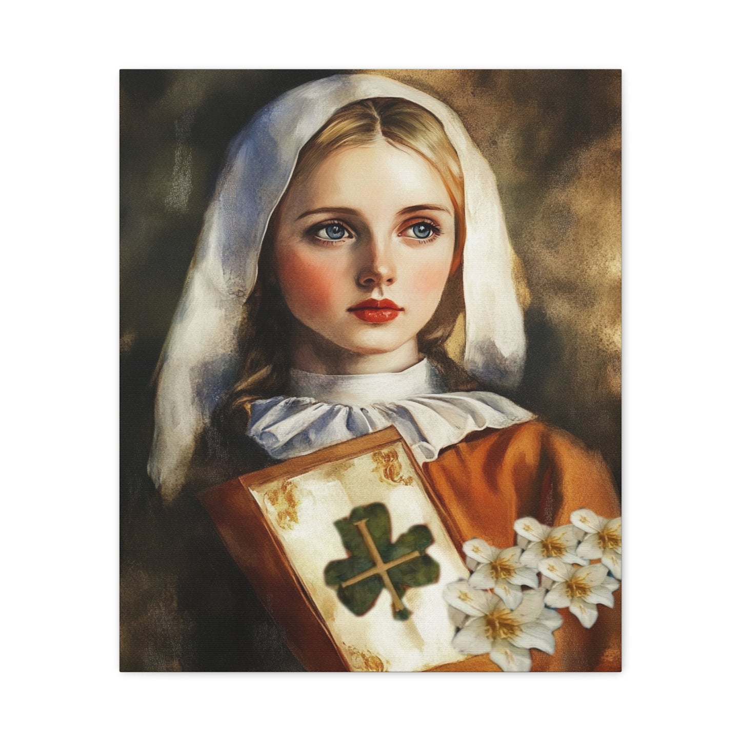 St. Dymphna Catholic Canvas Wall Art, Christian Decor