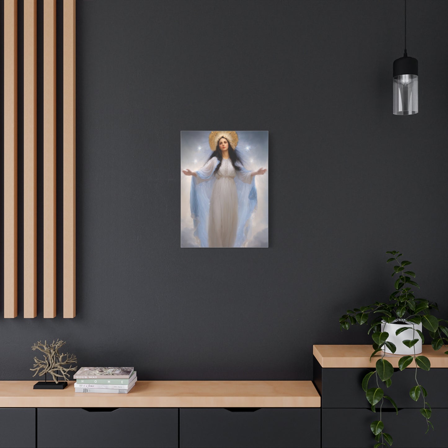 Ready to Hang - Our Lady of Stars Virgin Mary Catholic Canvas Wall Art, Christian Decor