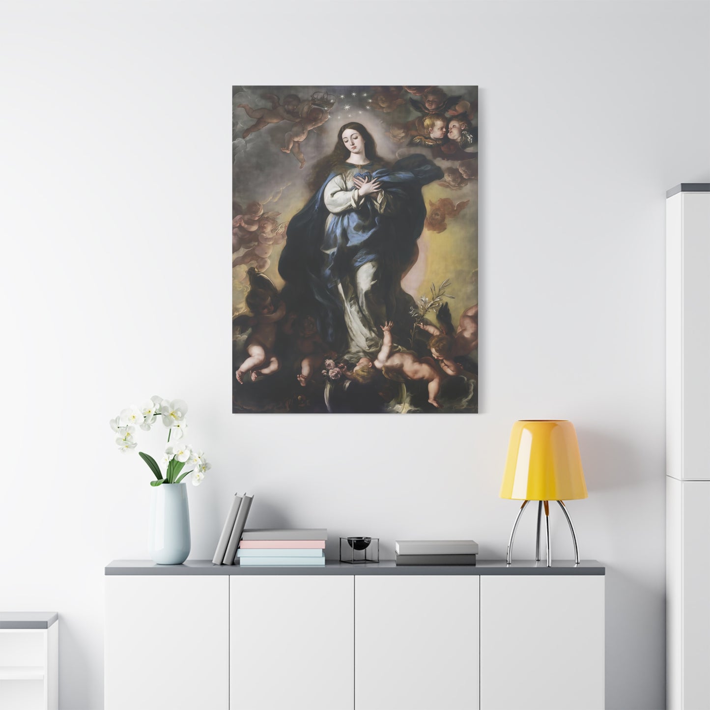 Ready To Hang - Our Lady Mother Mary Immaculate Conception Catholic Canvas Wall Art, Christian Decor