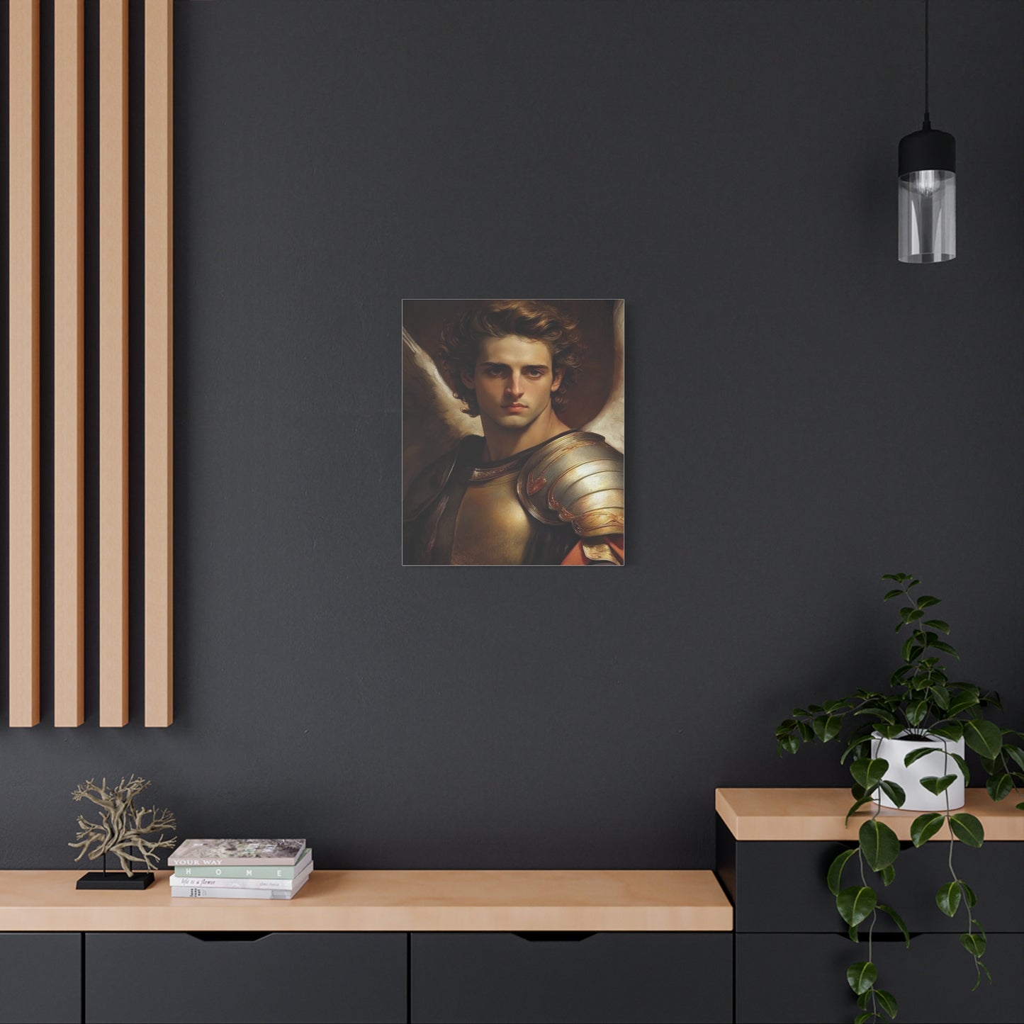 Michael the Archangel Catholic Canvas Wall Art, Christian Decor