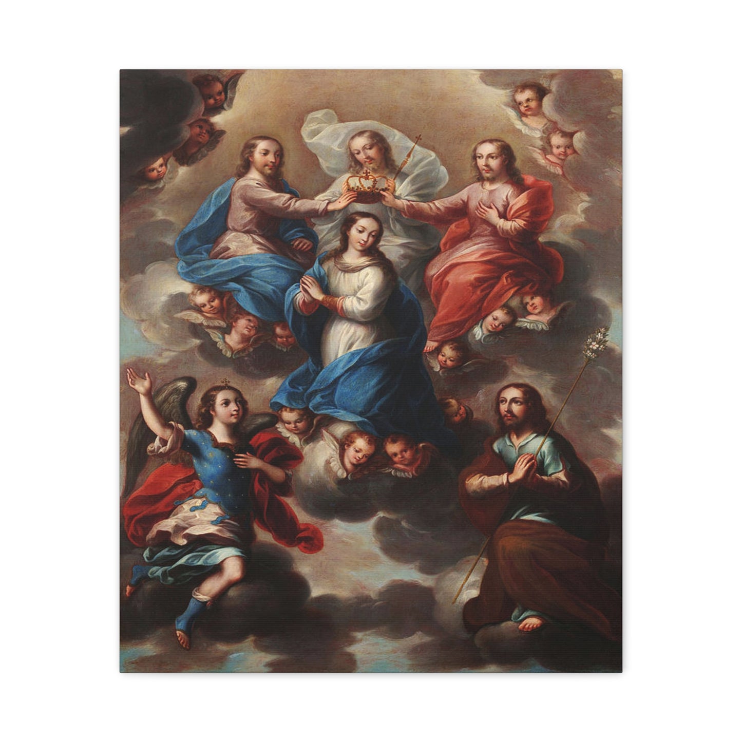 The Crowning of the Virgin Catholic HQ Print on Canvas Ready To Hang - Virgin Mary Canvas