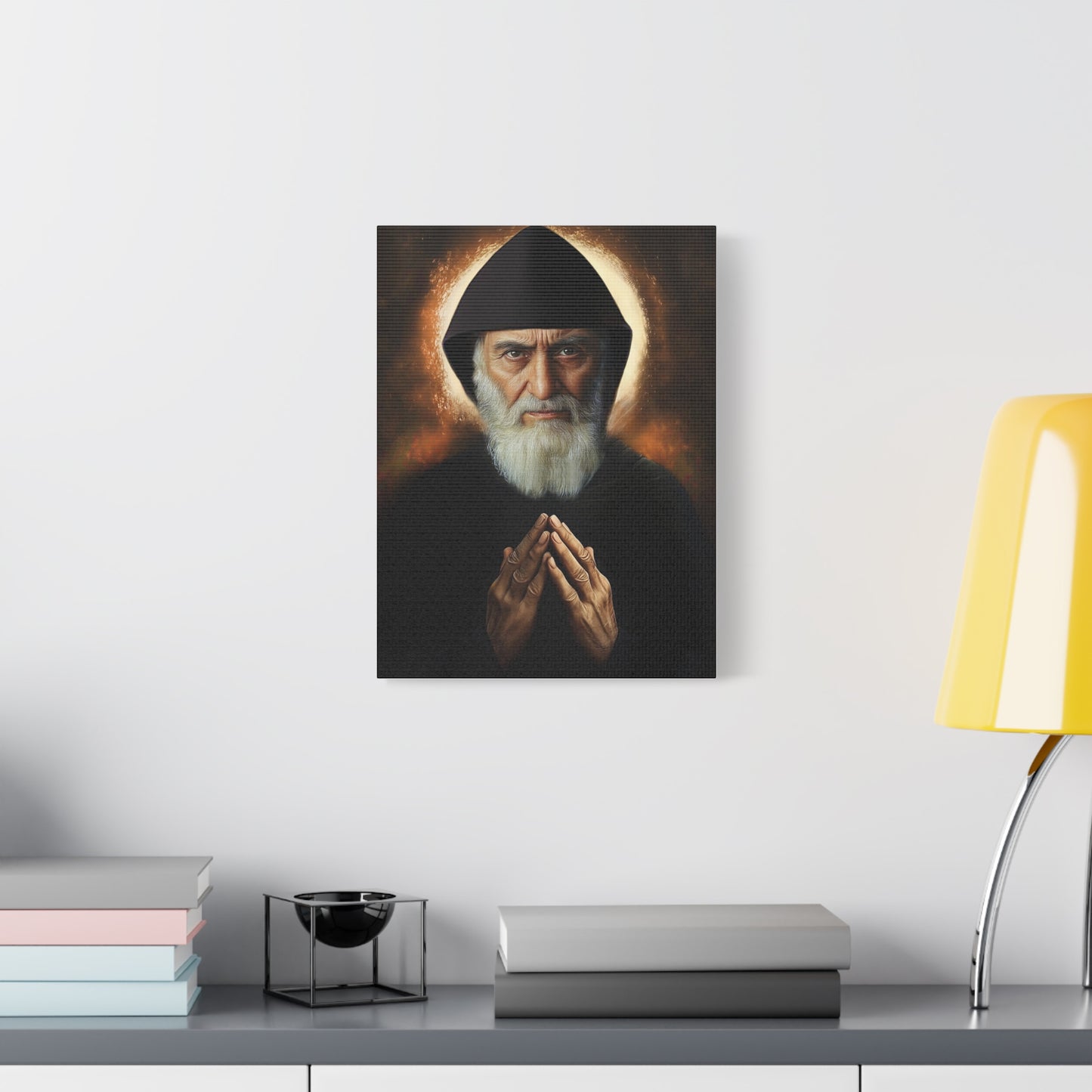 St. Charbel Makhlouf Catholic Canvas Wall Art, Christian Decor