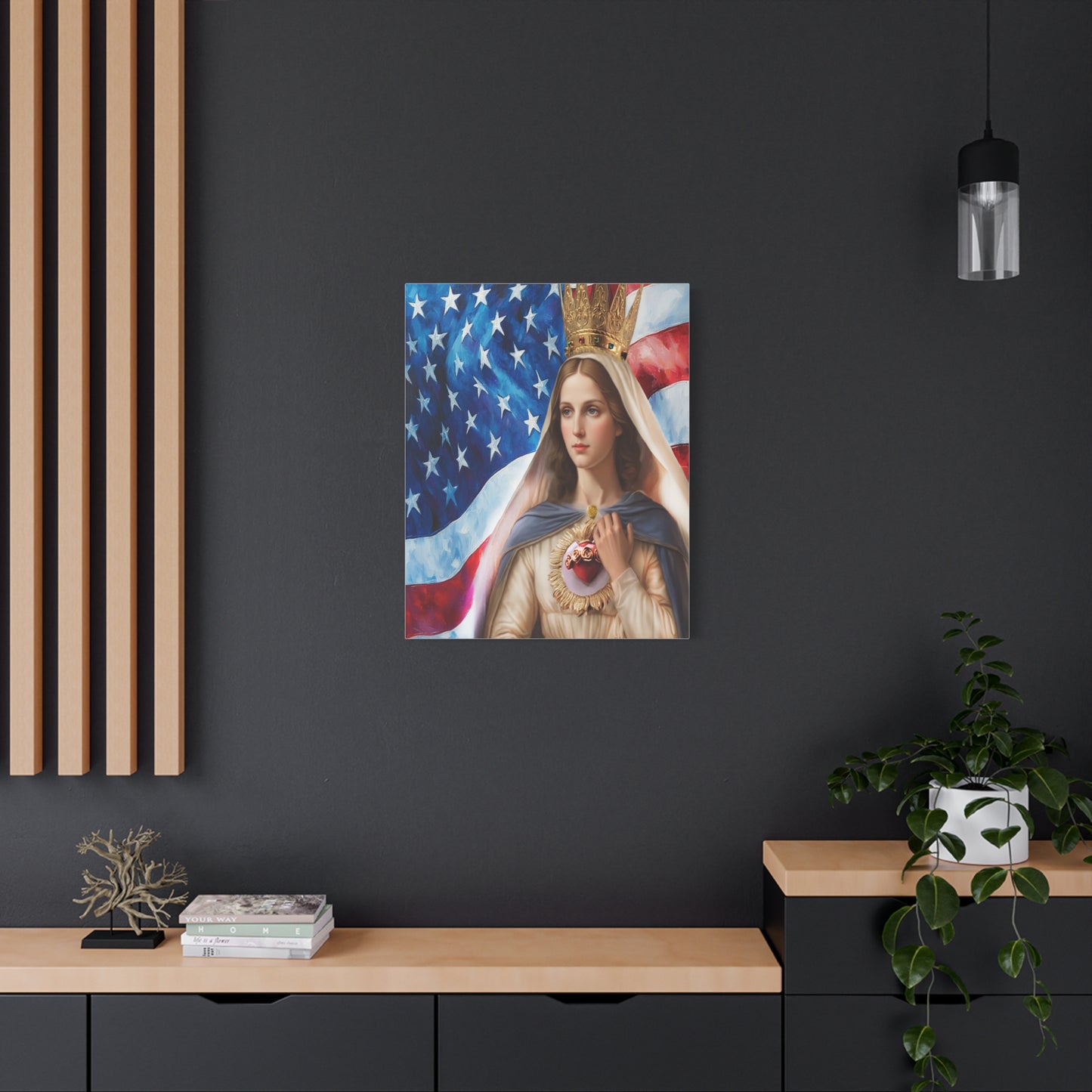 Ready to Hang - Mary Our Lady of America Catholic Canvas Wall Art, Christian Decor
