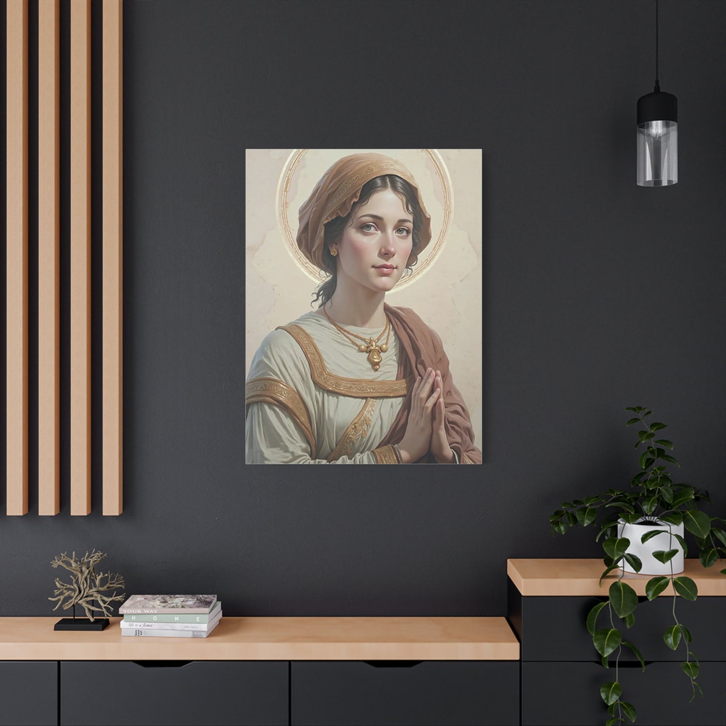 St. Flavia Domitilla Catholic Canvas Wall Art, Christian Decor