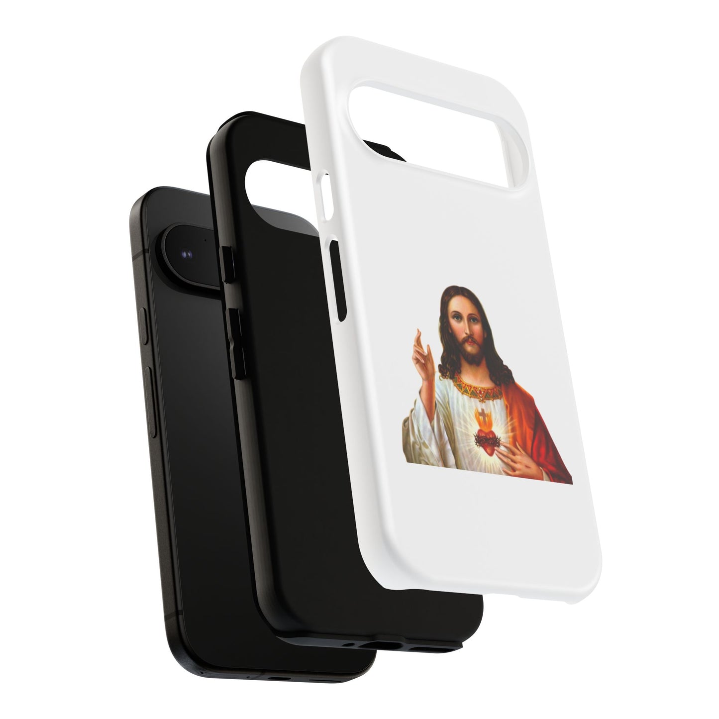 Artistic Phone Case Featuring Jesus, Tough Phone Case, Christian Gift, Religious Phone Cover, Inspirational Phone Accessory, Unique Jesus