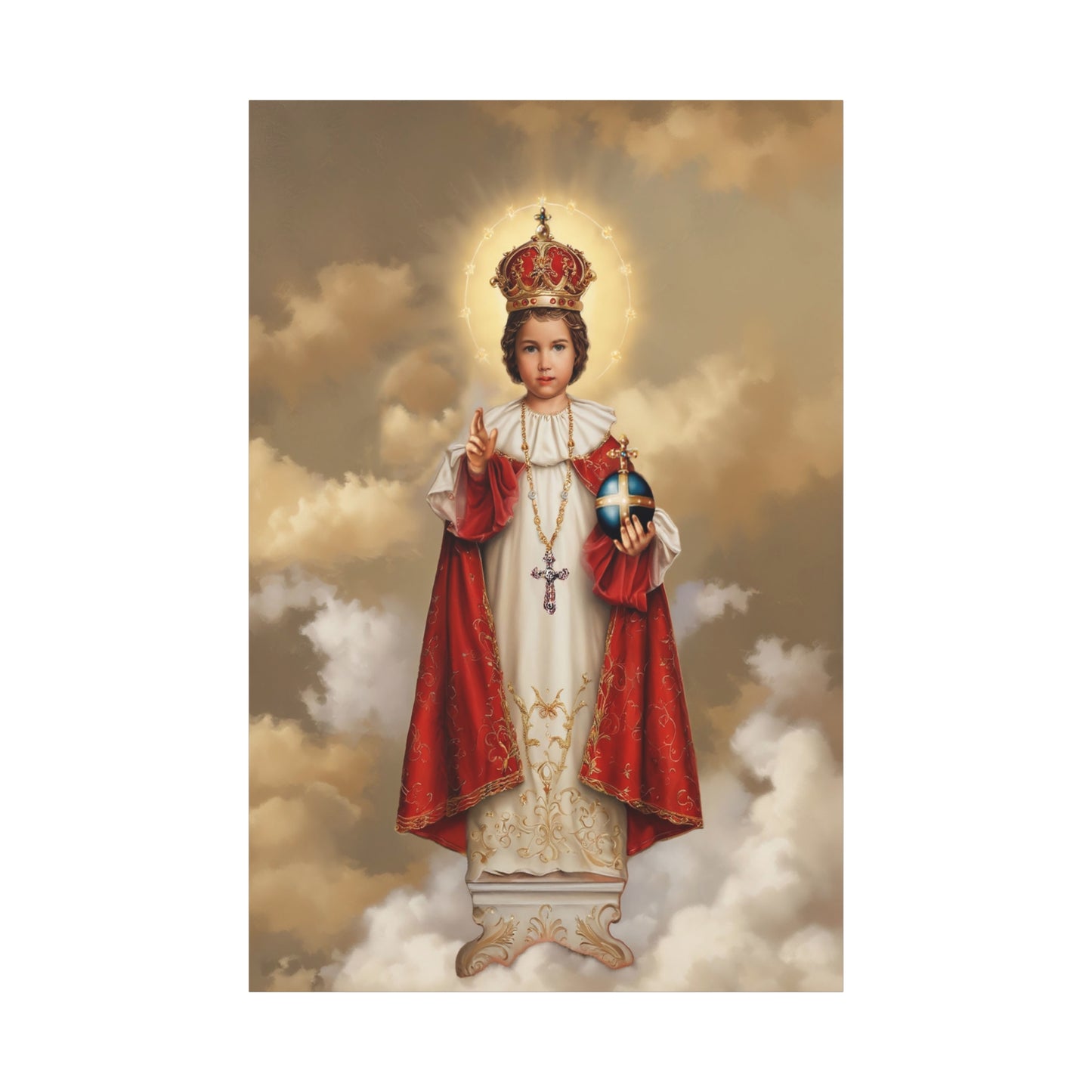 Infant Jesus of Prague Catholic Canvas Wall Art, Christian Decor