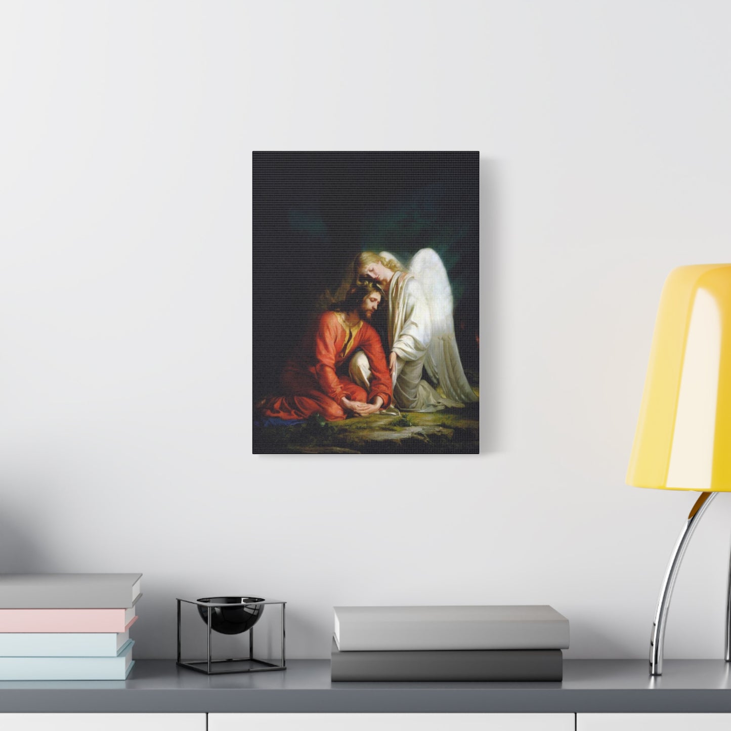 Ready To Hang - Bloch Gethsemane Jesus and Angel Praying - Agony in the Garden Catholic Canvas Wall Art, Christian Decor