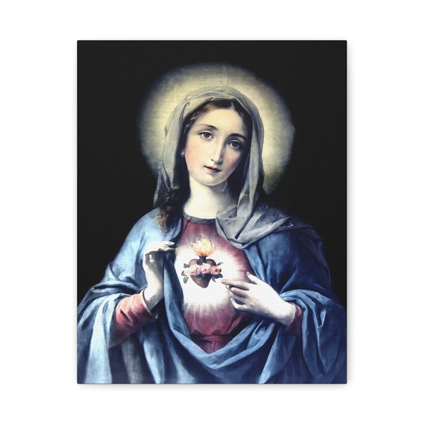 Ready to Hang - Immaculate Heart Virgin Mary Catholic Canvas Wall Art, Christian Decor