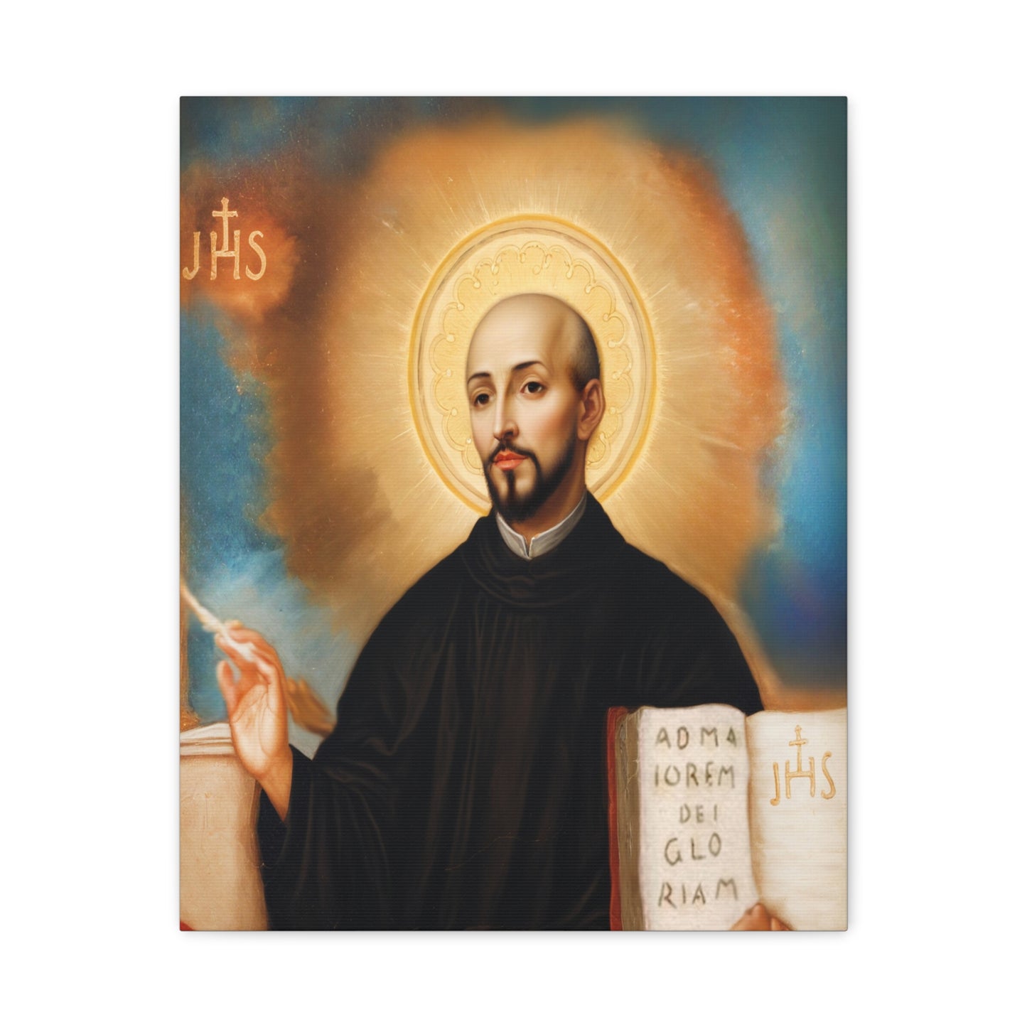 St. Ignatius of Loyola Catholic Canvas Wall Art, Christian Decor