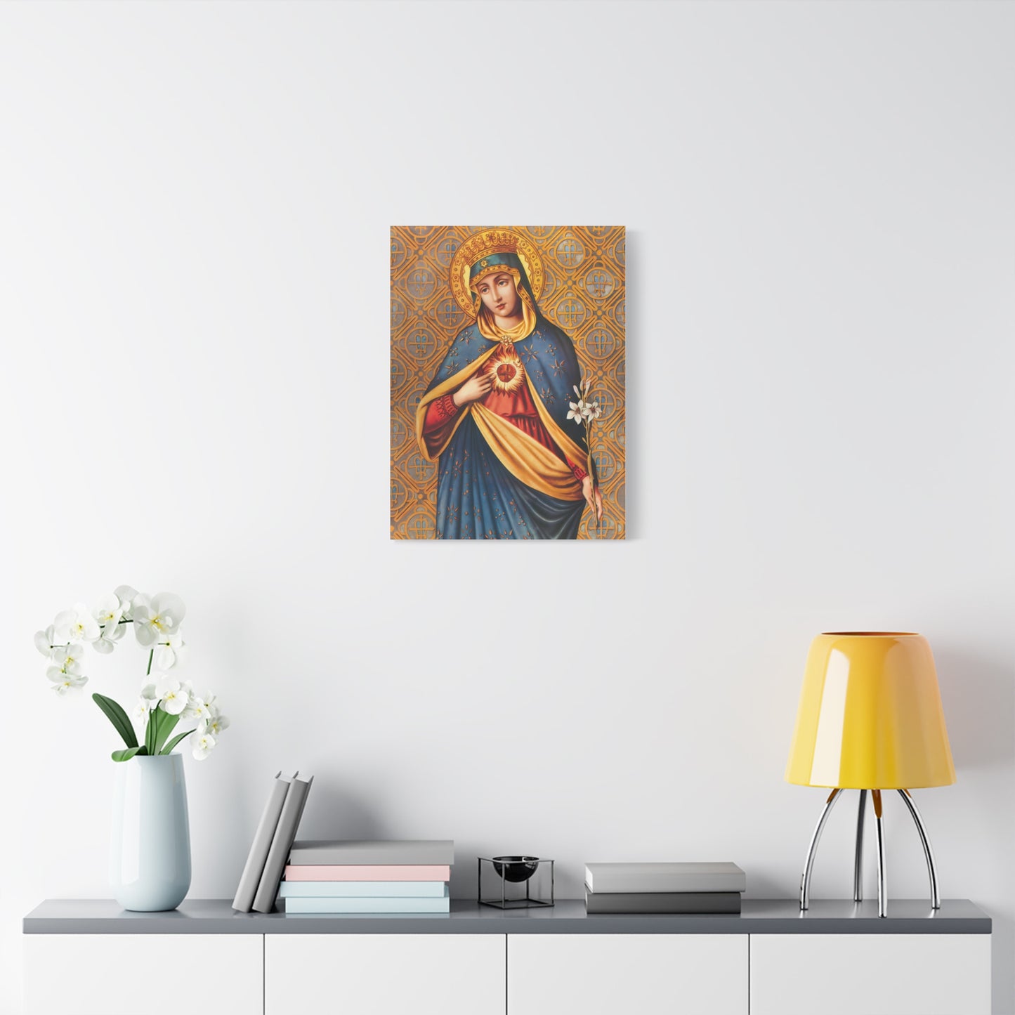 Ready to Hang - Immaculate Conception Mother Mary Catholic Canvas Wall Art, Christian Decor