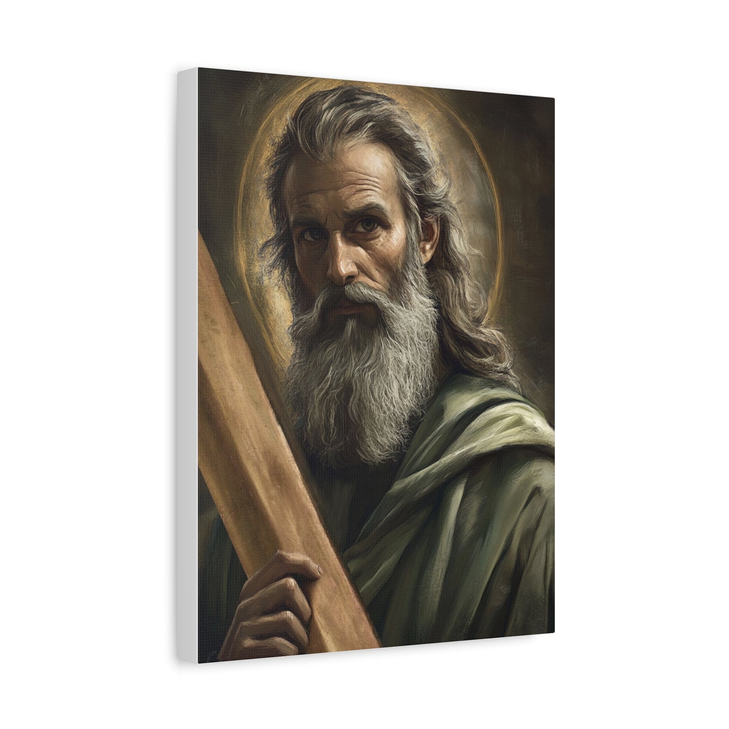 Ships from USA - St Andrew the Apostle Catholic Canvas Wall Art, Christian Decor