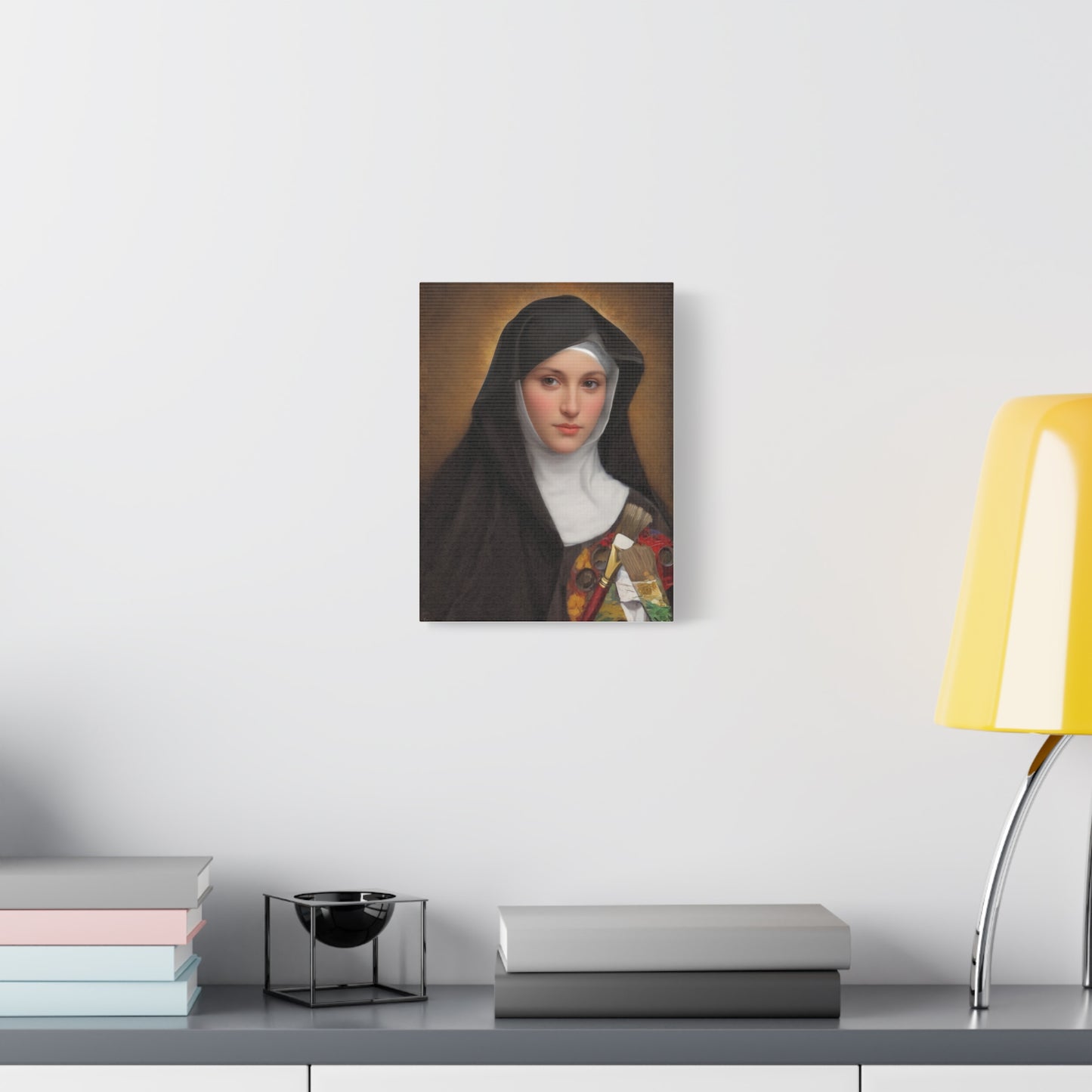 St. Catherine of Bologna Catholic Canvas Wall Art, Christian Decor