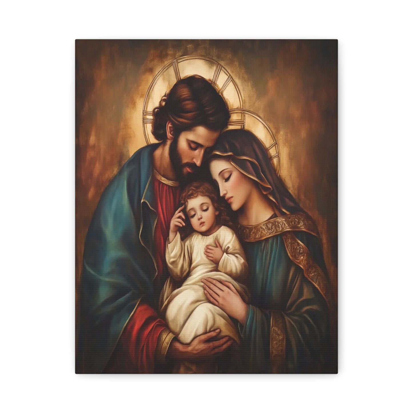 Holy Family Catholic Canvas Wall Art, Christian Decor