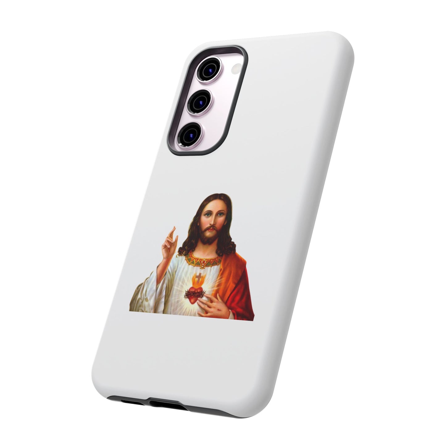 Artistic Phone Case Featuring Jesus, Tough Phone Case, Christian Gift, Religious Phone Cover, Inspirational Phone Accessory, Unique Jesus