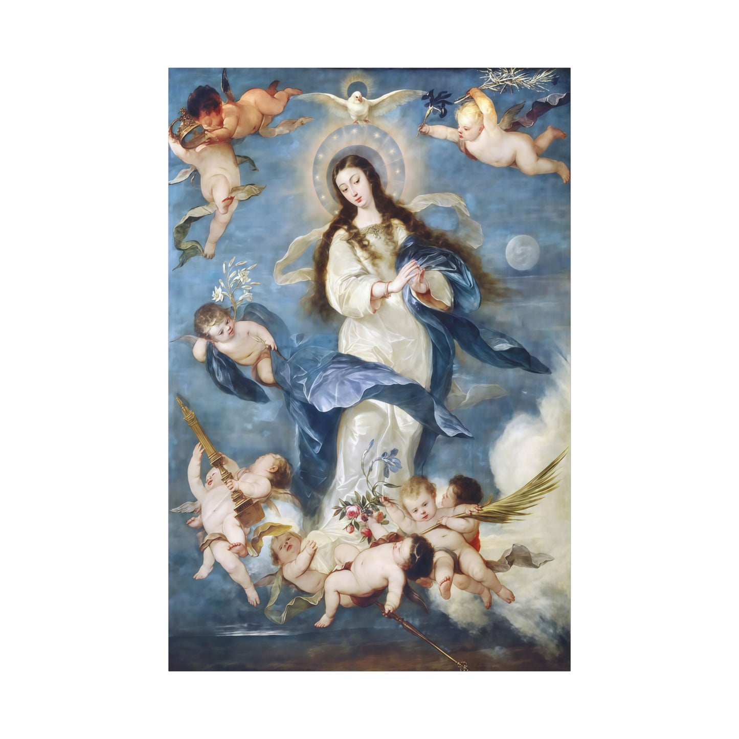 Ready To Hang - Mother Mary Immaculate Conception Catholic Canvas Wall Art, Christian Decor Our Lady