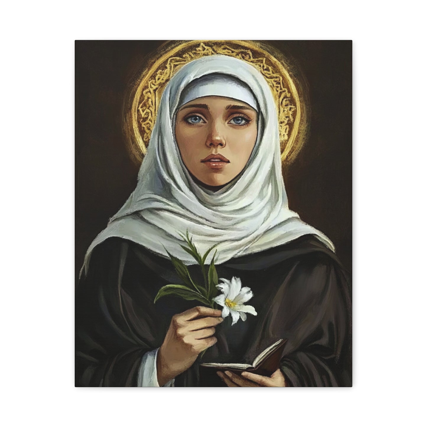 St. Catherine de Ricci Catholic Canvas Wall Art, Christian Decor