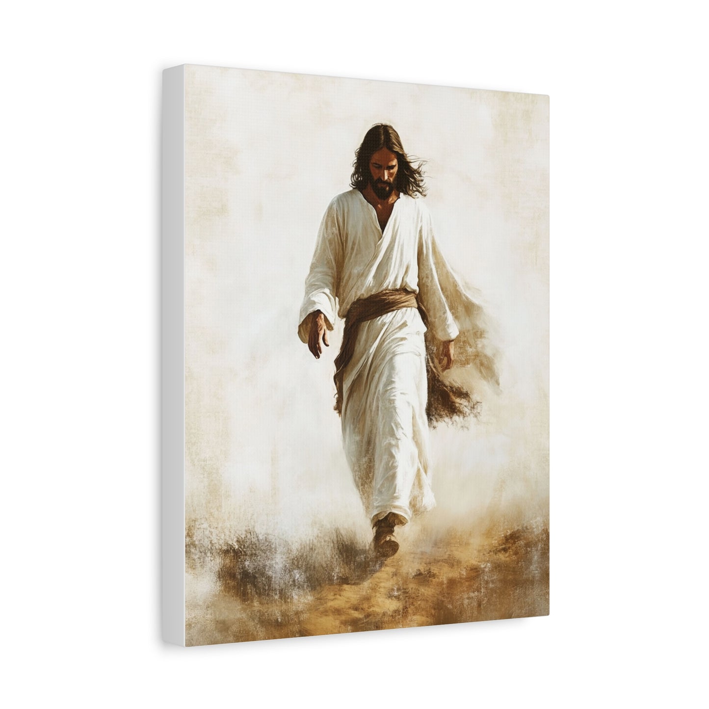 Jesus Christ Walking Through The Desert Catholic Canvas Wall Art, Christian Decor