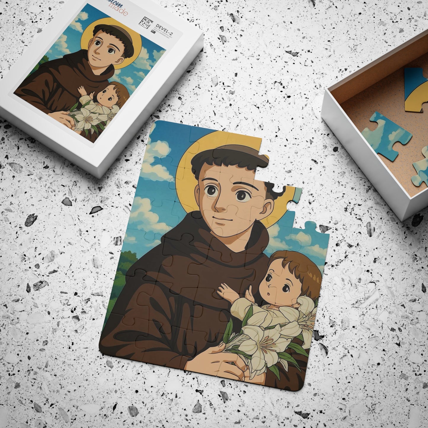 St Anthony and Baby Jesus - 30-Piece Catholic Kid Puzzle, Inspirational Game