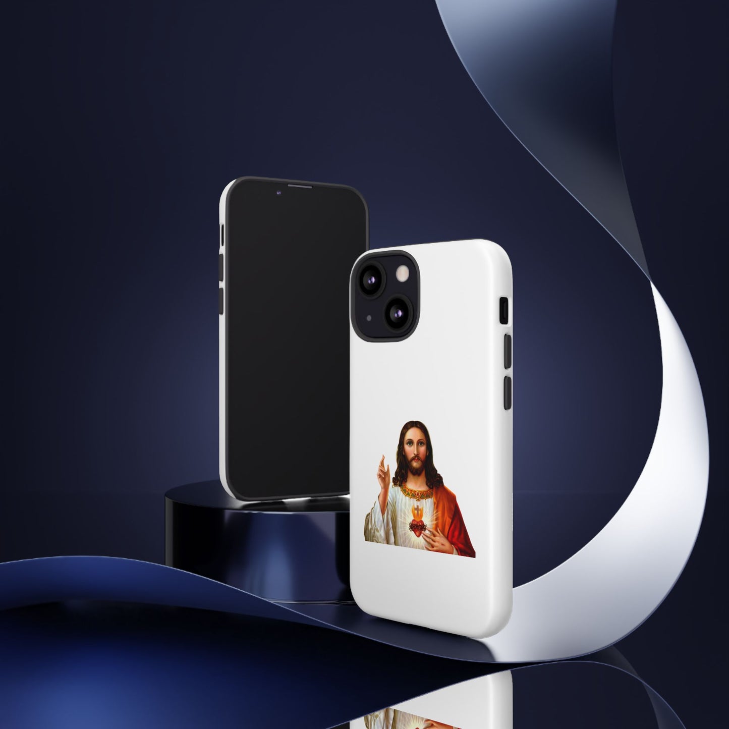 Artistic Phone Case Featuring Jesus, Tough Phone Case, Christian Gift, Religious Phone Cover, Inspirational Phone Accessory, Unique Jesus