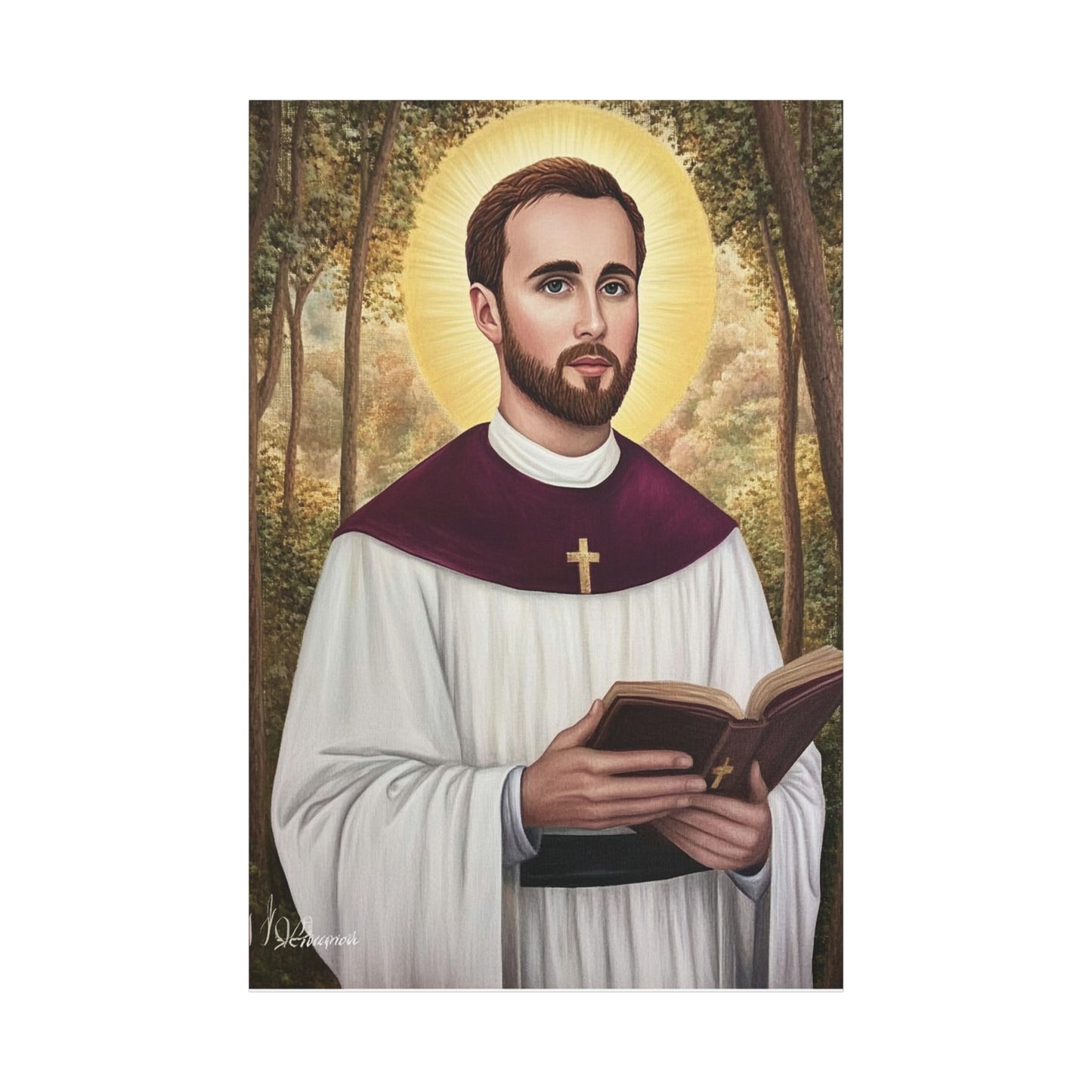 St. Gabriel Lalemant Catholic Canvas Wall Art, Christian Decor