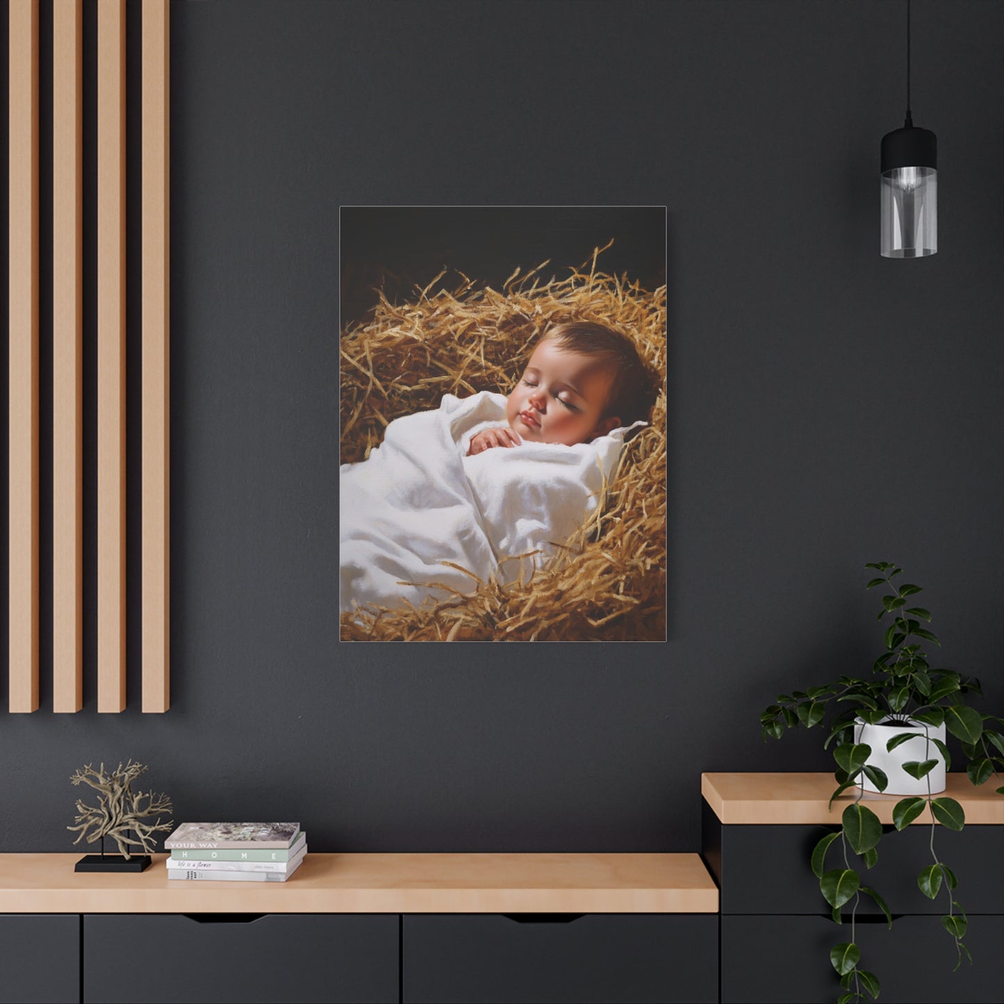 Sleeping Baby Jesus Canvas Print, Catholic Decor Wall, Gift Religious Christian