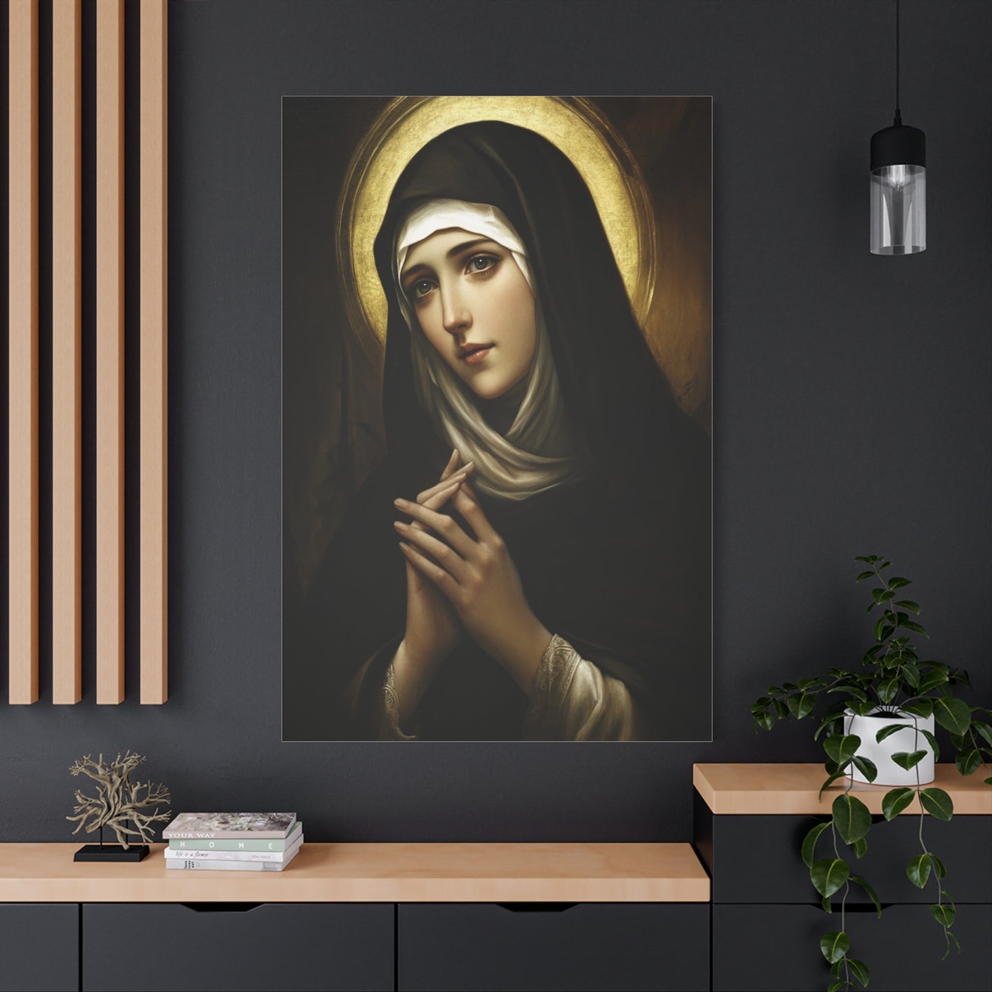 St. Bridget of Sweden Catholic Canvas Wall Art, Christian Decor