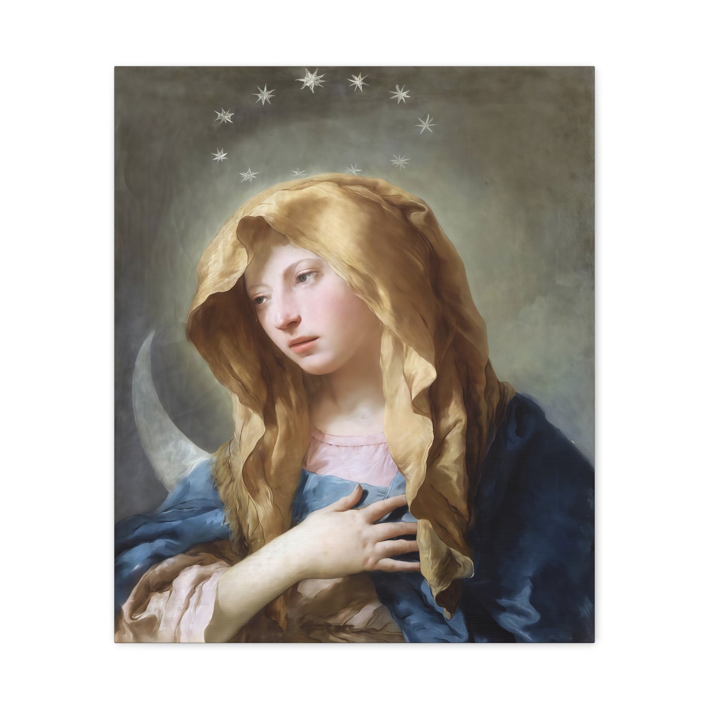 Ready To Hang - Mother Mary Immaculate Conception Art Catholic Canvas Wall Art, Christian Decor