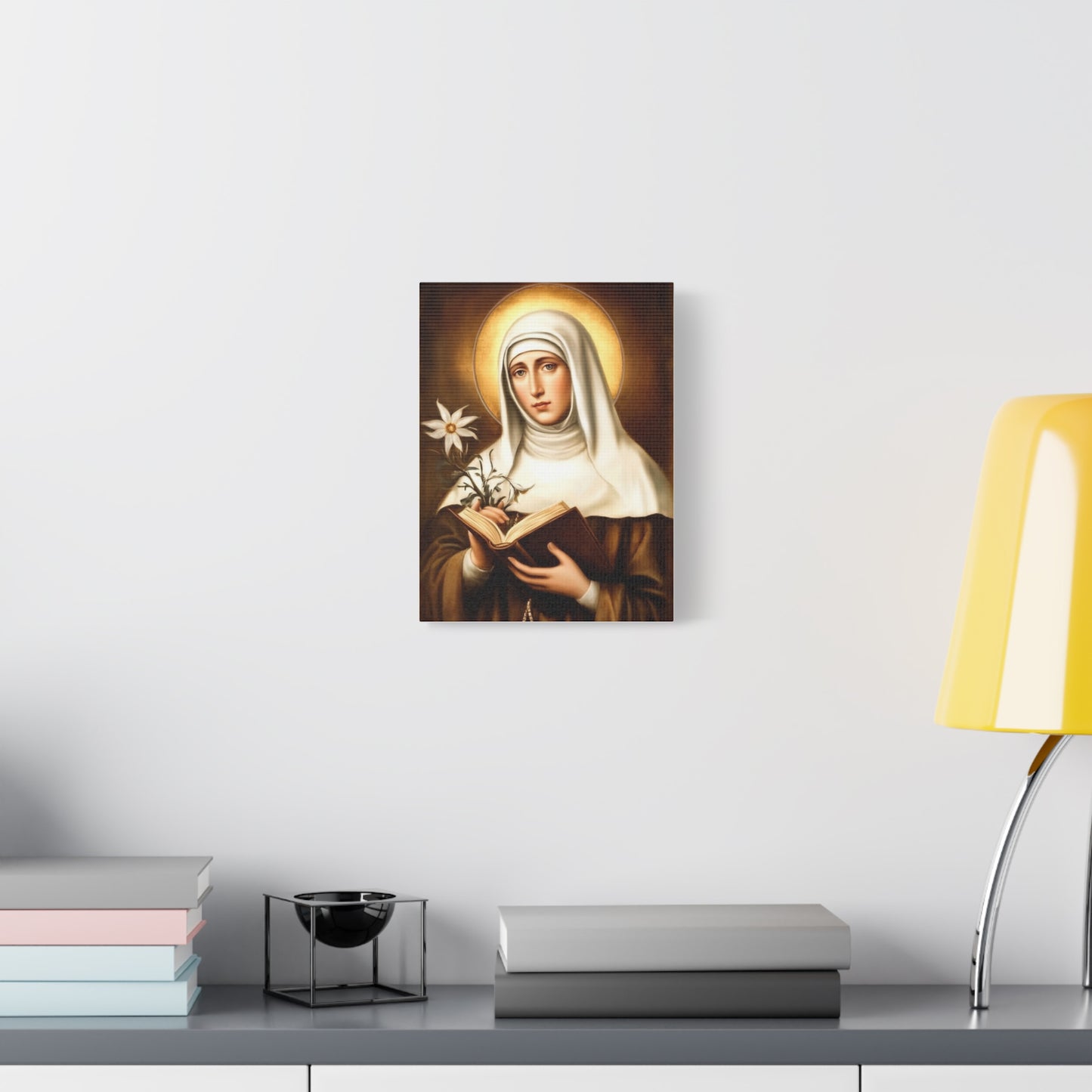 St. Catherine of Siena Catholic Canvas Wall Art, Christian Decor