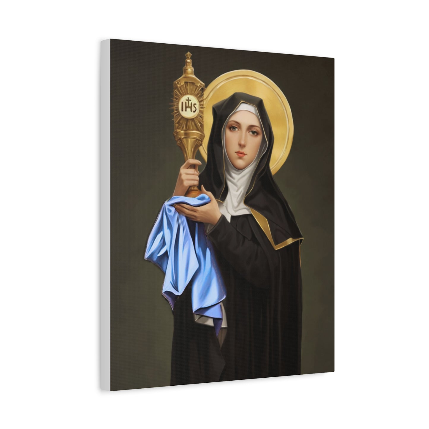St. Clare of Assisi saint Catholic Canvas Wall Art, Christian Decor