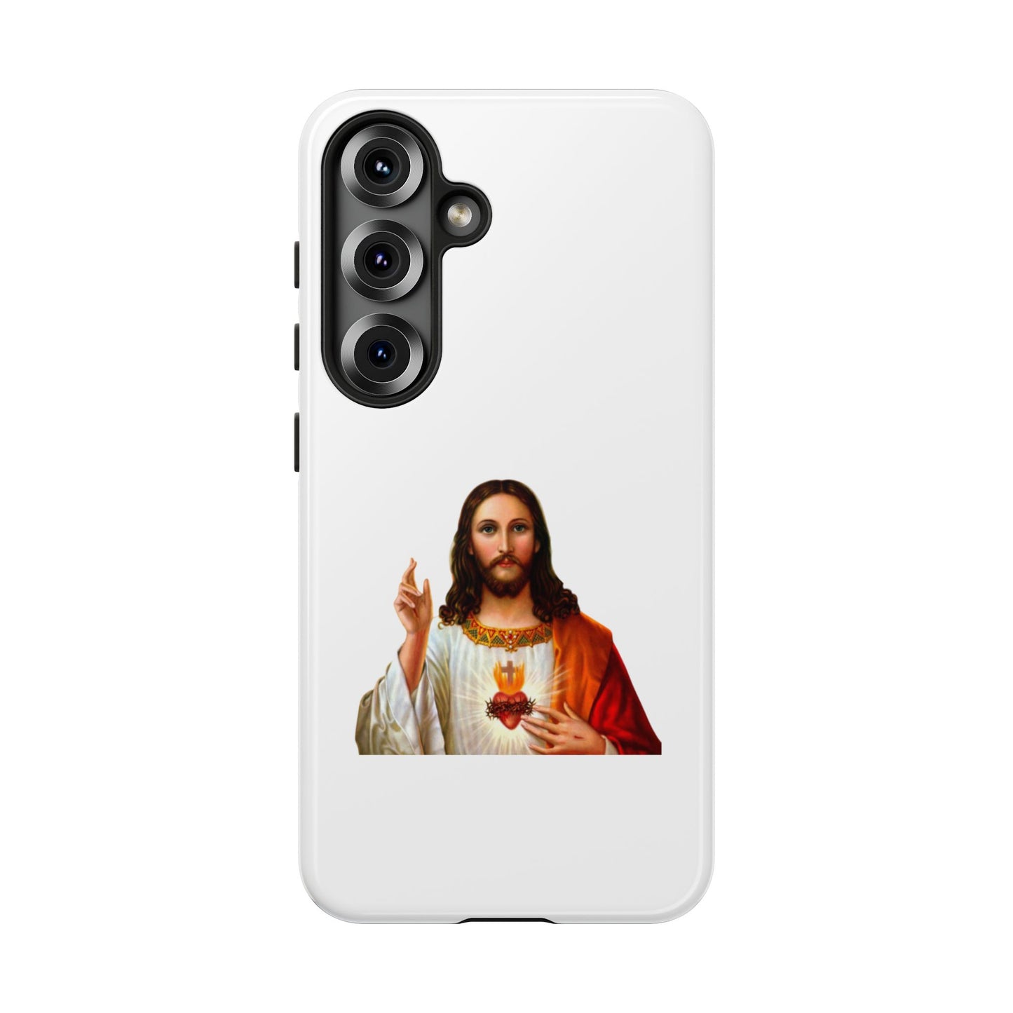 Artistic Phone Case Featuring Jesus, Tough Phone Case, Christian Gift, Religious Phone Cover, Inspirational Phone Accessory, Unique Jesus