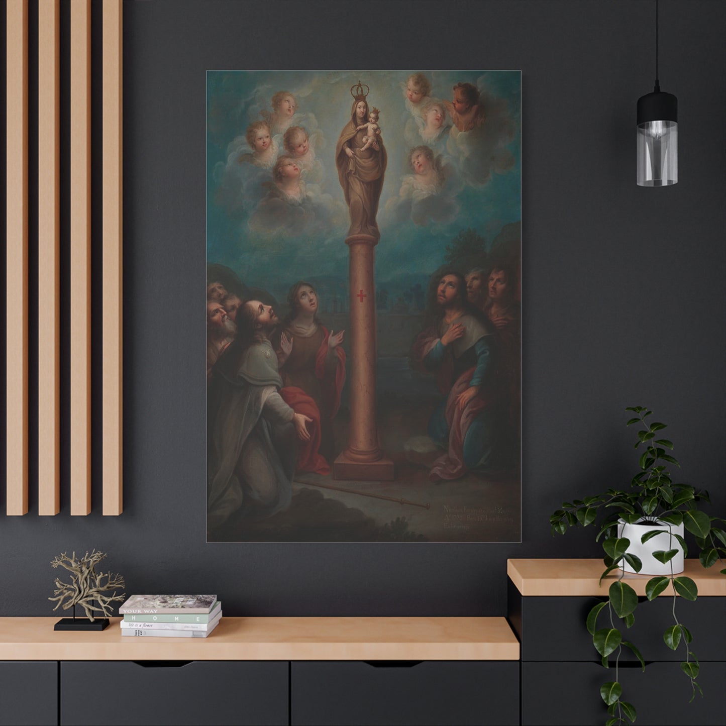 The Apparition of the Virgin of El Pilar to St. James Catholic HQ Print on Canvas Ready To Hang - Virgin Mary Canvas