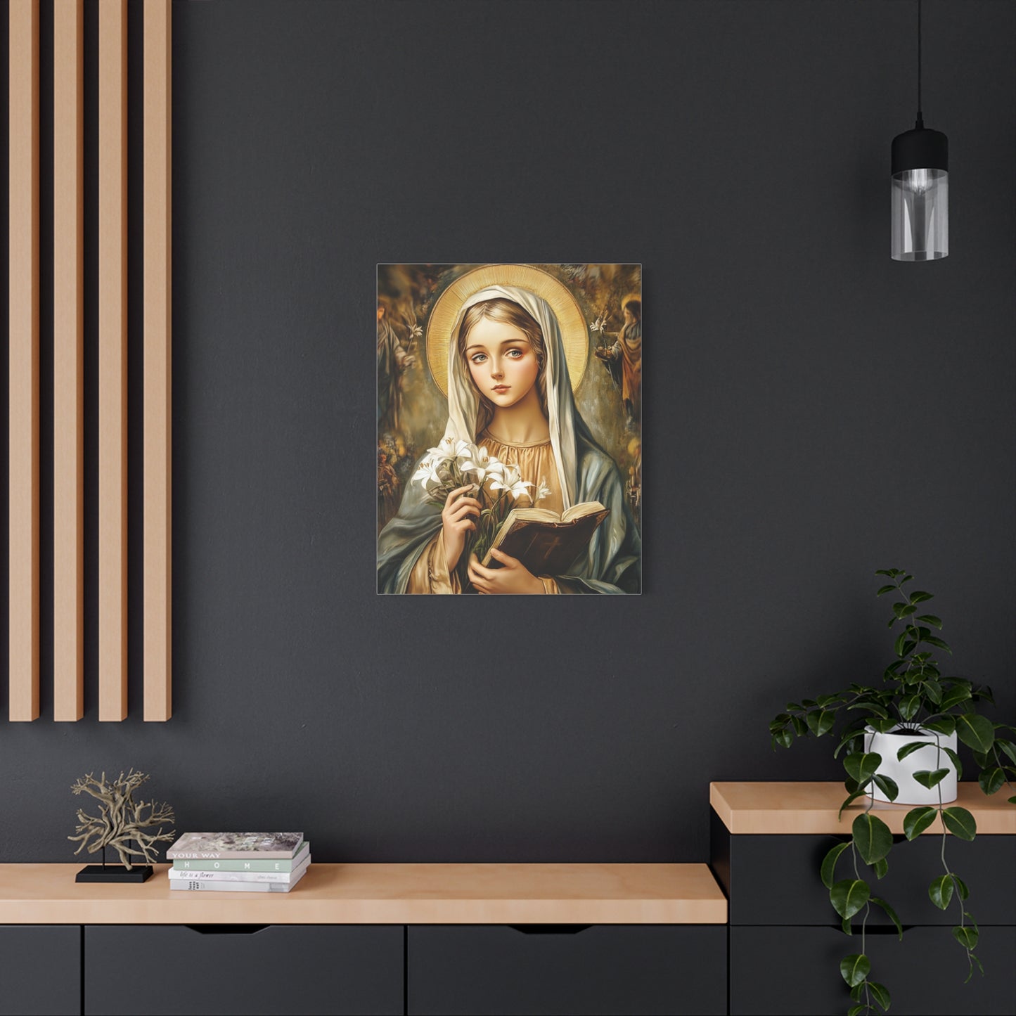 St. Dymphna Catholic Canvas Wall Art, Christian Decor