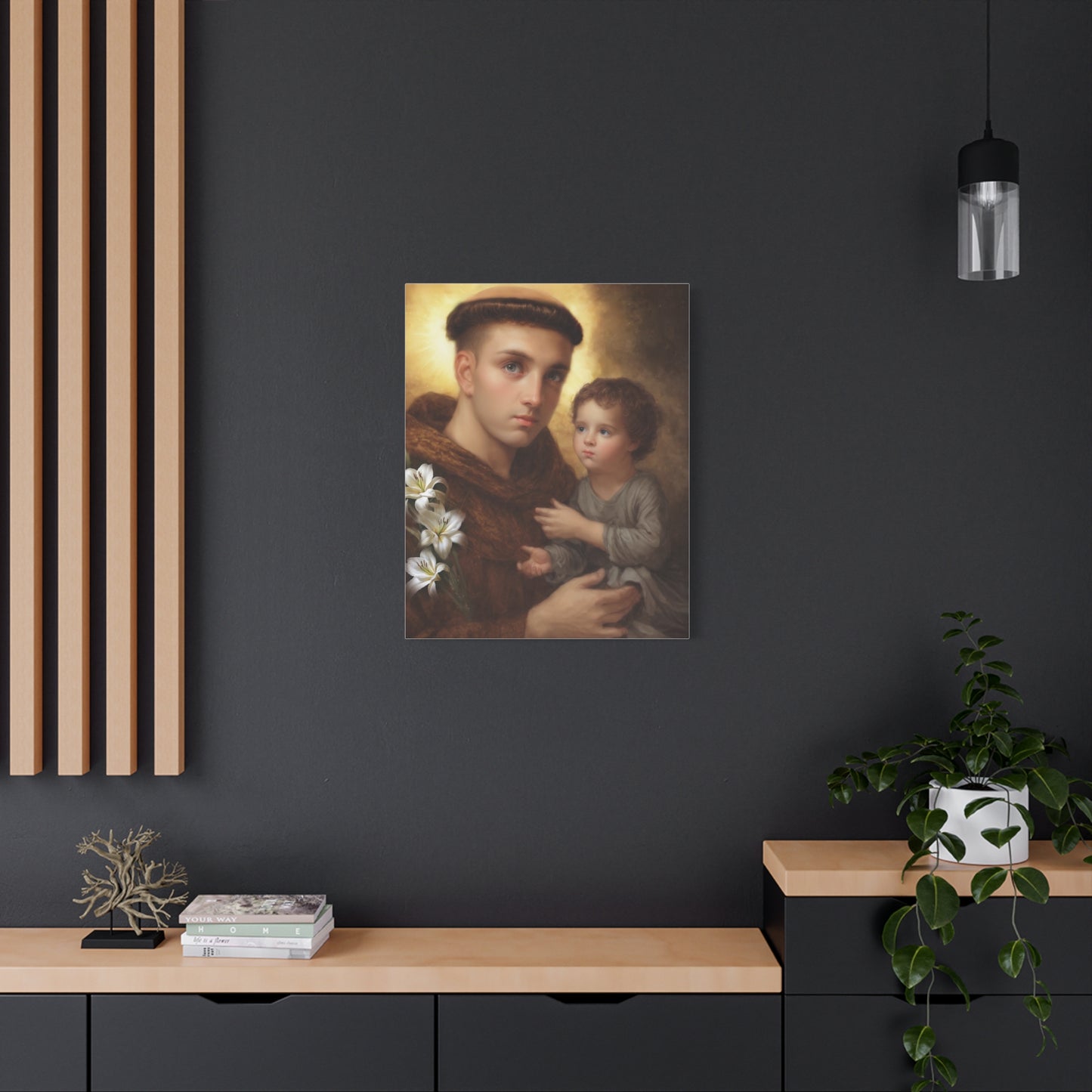St Anthony with Jesus Canvas Print, Catholic Decor Wall, Gift Religious Christian