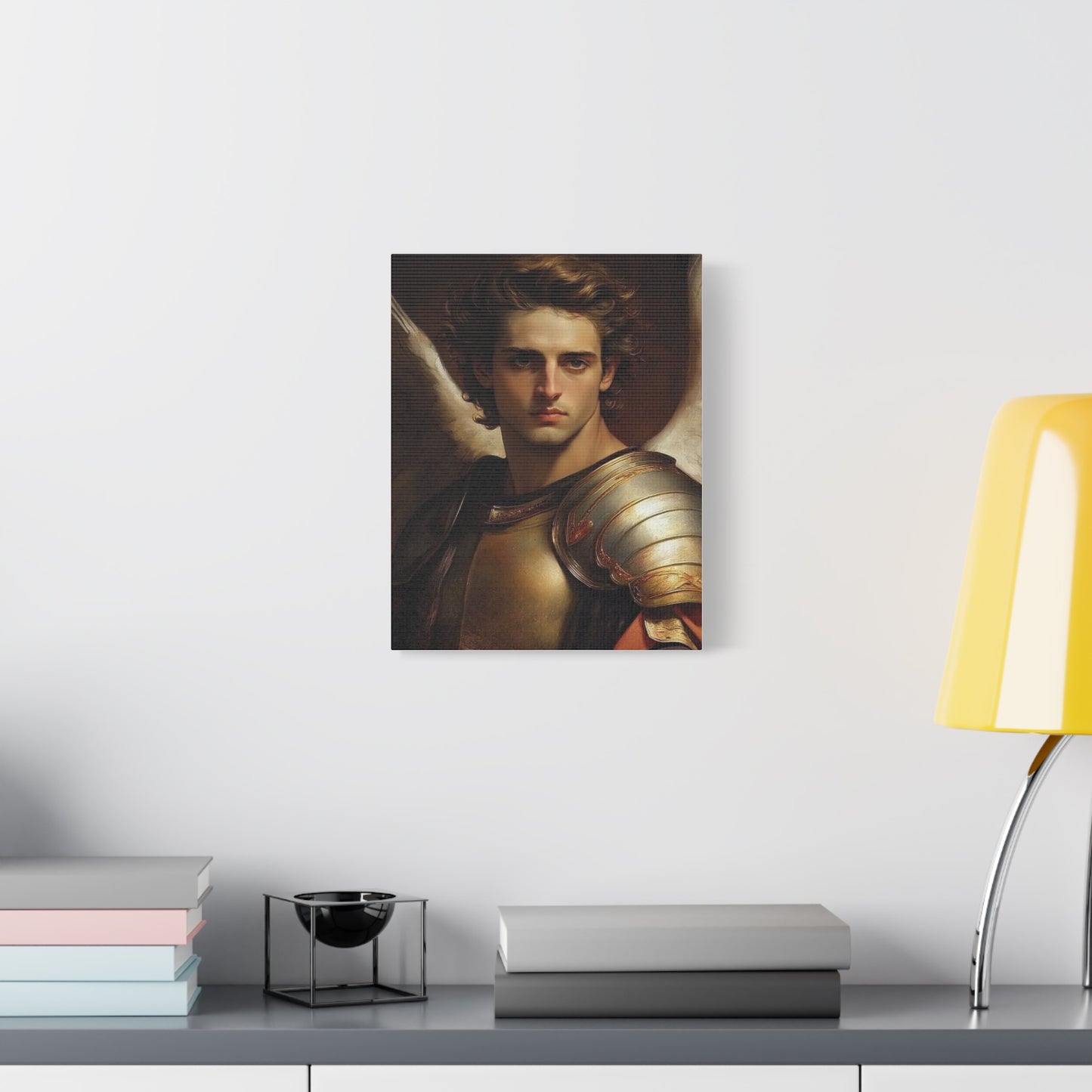 Michael the Archangel Catholic Canvas Wall Art, Christian Decor