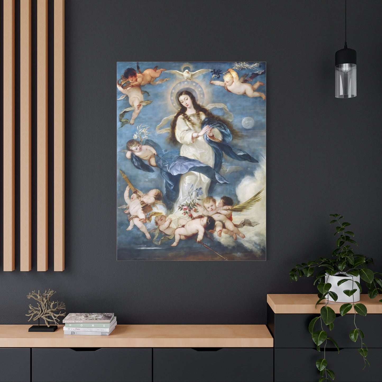 Ready To Hang - Mother Mary Immaculate Conception Catholic Canvas Wall Art, Christian Decor Our Lady