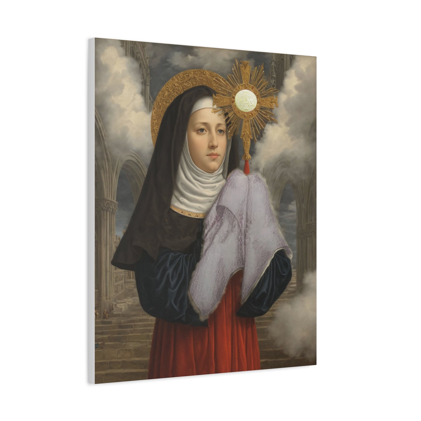 St. Juliana of Liege Catholic Canvas Wall Art, Christian Decor