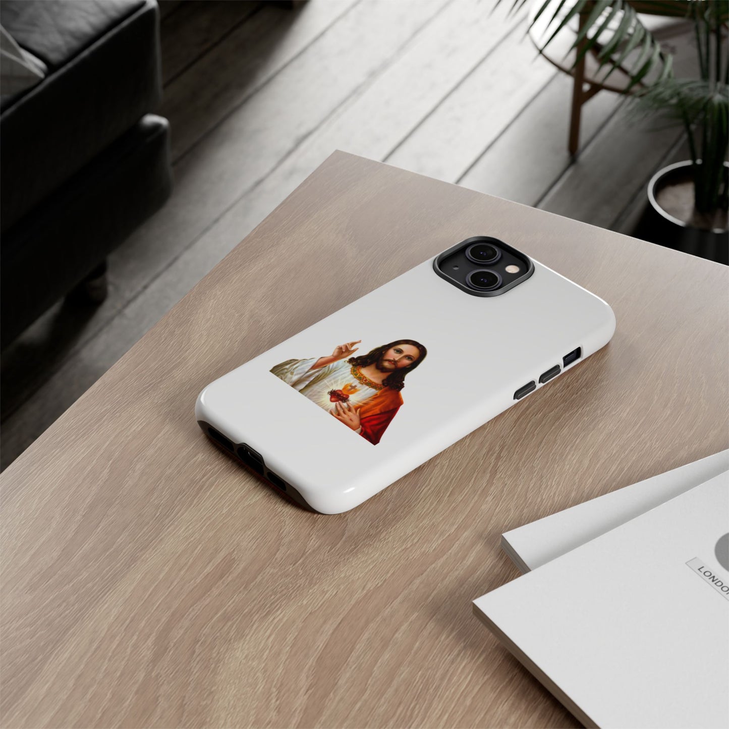 Artistic Phone Case Featuring Jesus, Tough Phone Case, Christian Gift, Religious Phone Cover, Inspirational Phone Accessory, Unique Jesus