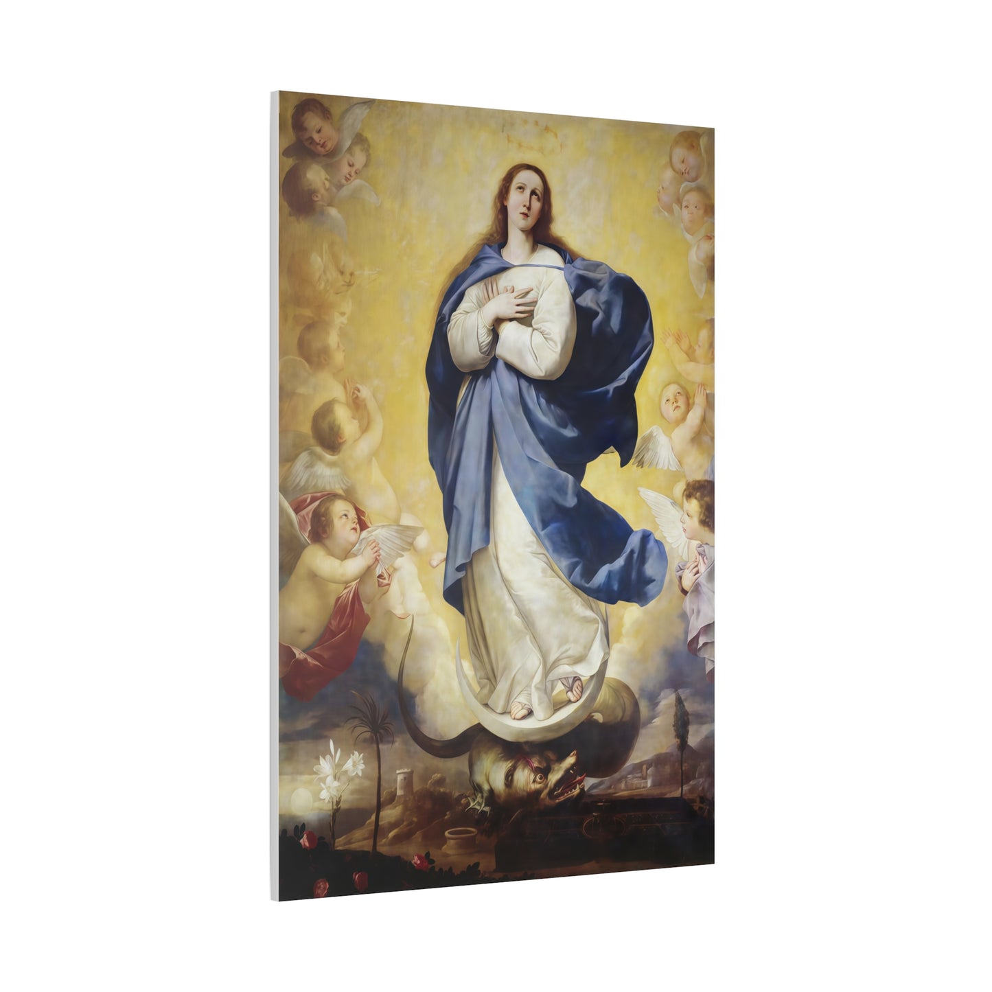 Ready to Hang - Immaculate Conception Virgin Mary Catholic Canvas Wall Art, Christian Decor