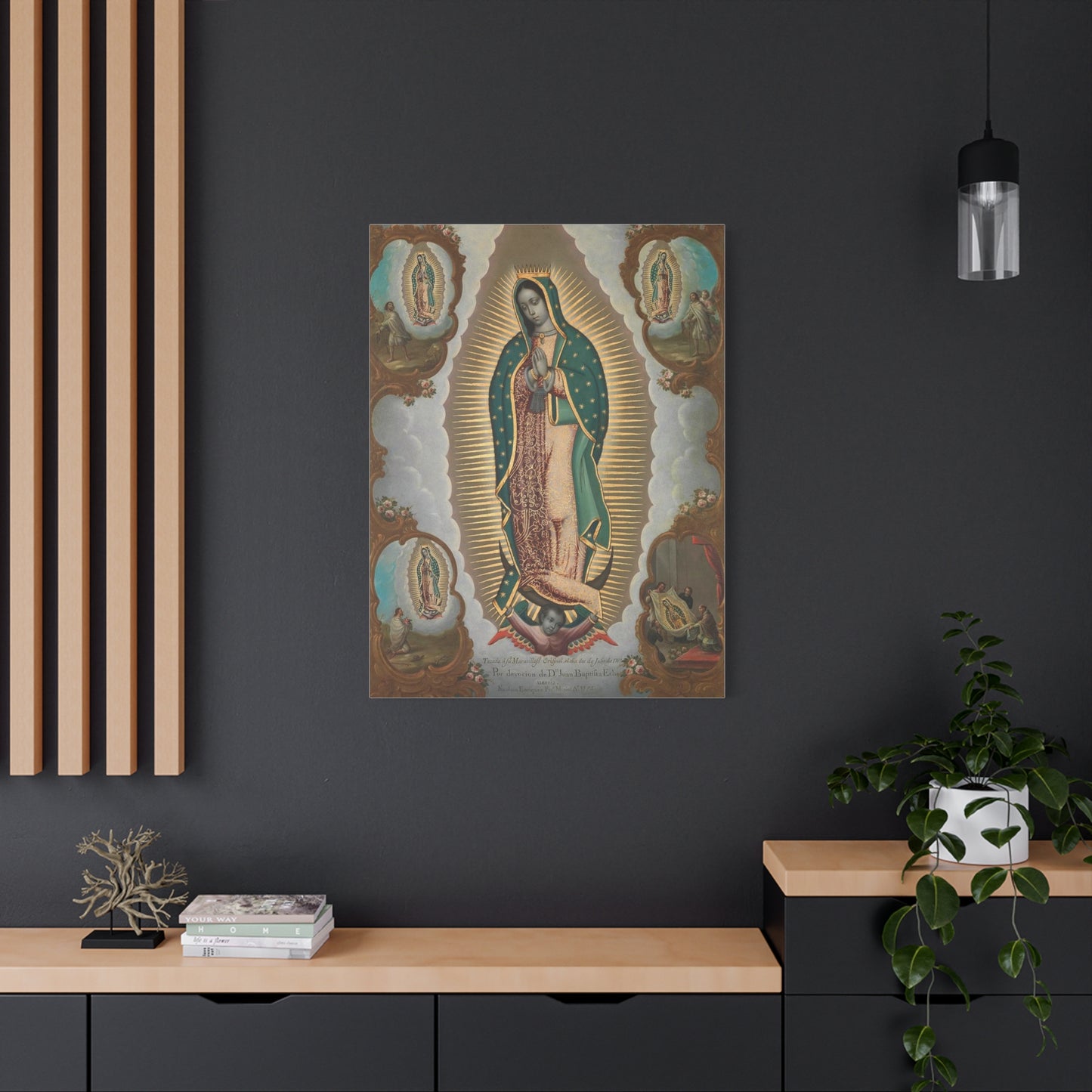 The Virgin of Guadalupe with the Four Apparitions Catholic HQ Print on Canvas Ready To Hang - Virgin Mary Canvas
