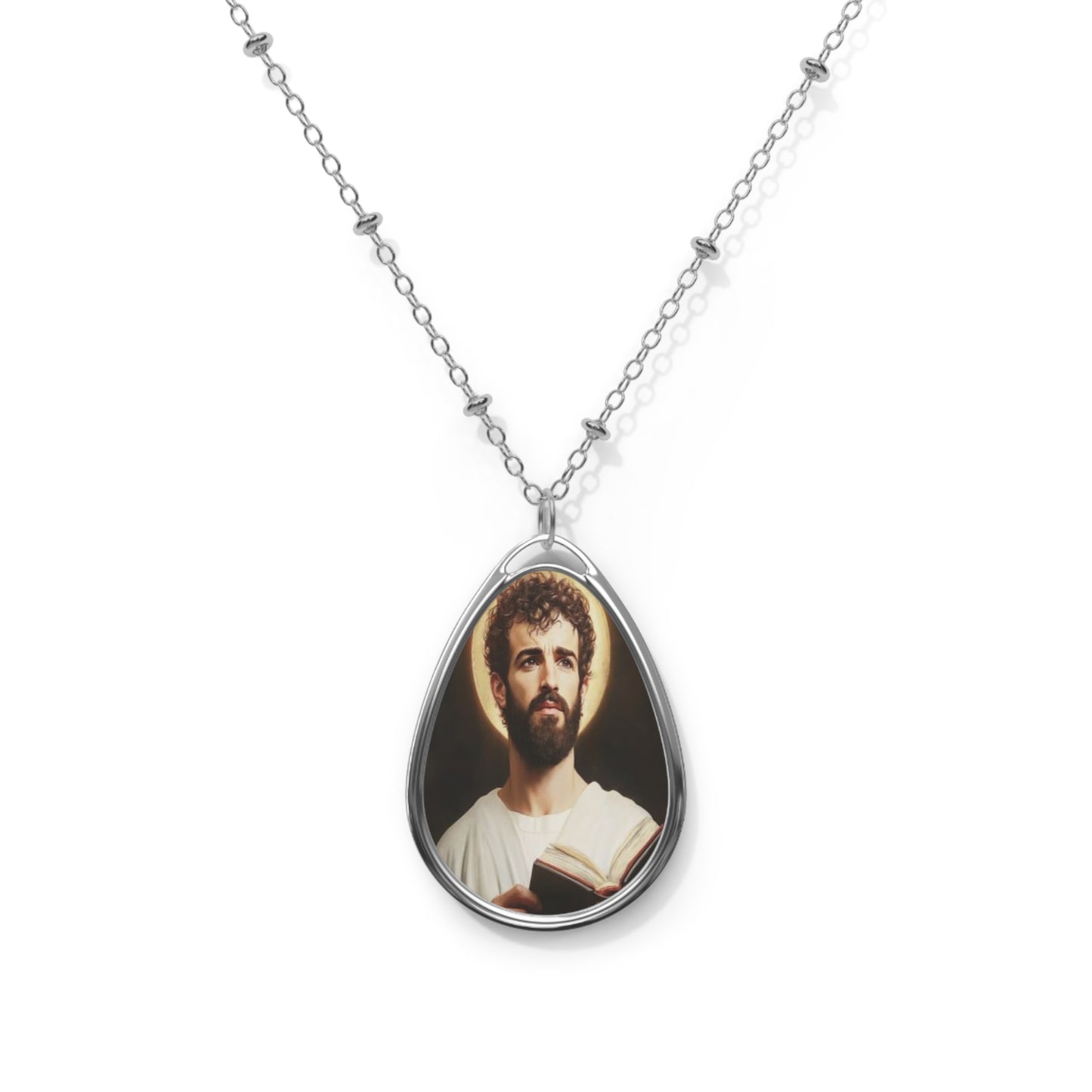 St. Barnabas Catholic Necklace 20.5'' - Religious Drop Pendant