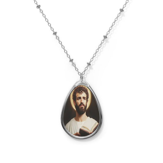 St. Barnabas Catholic Necklace 20.5'' - Religious Drop Pendant