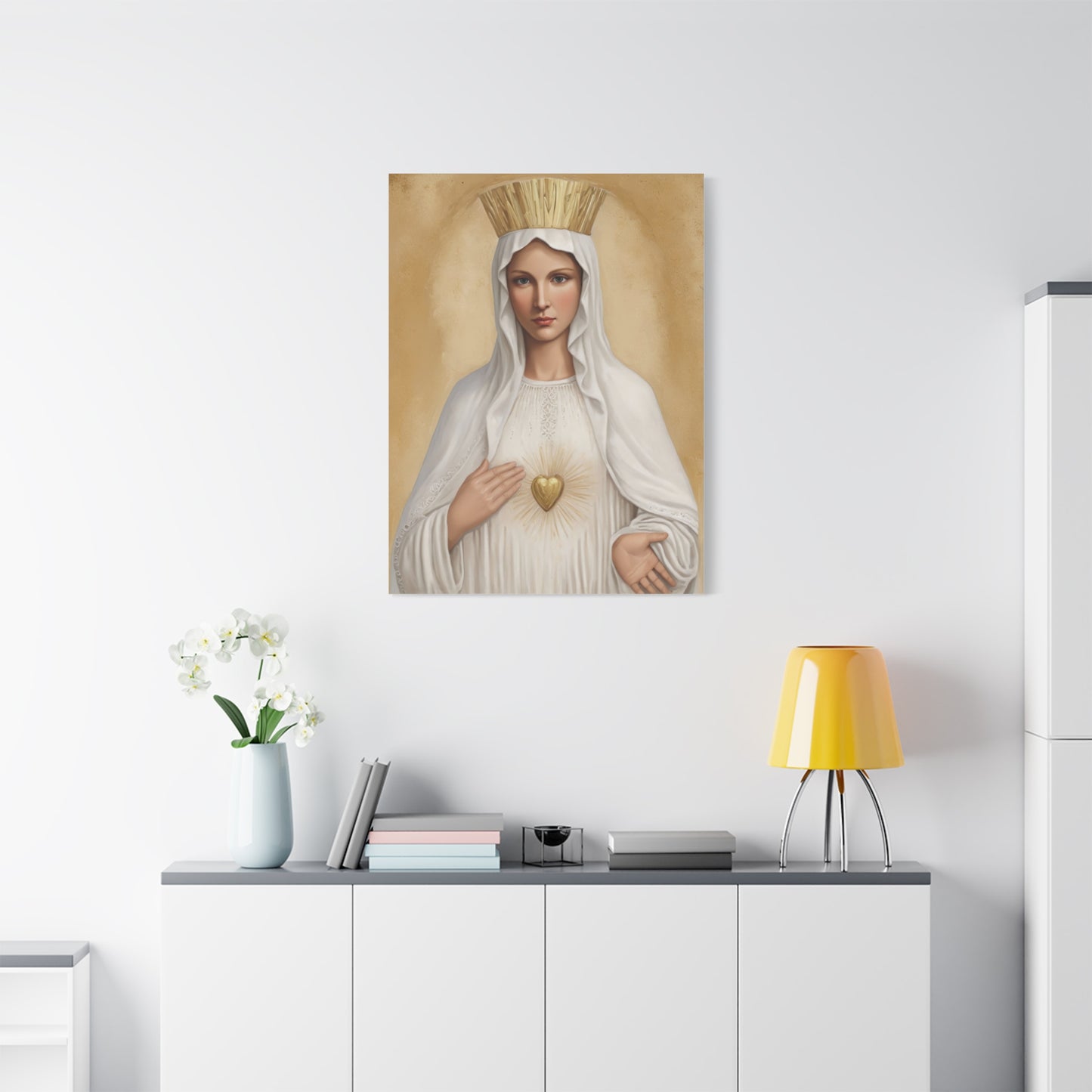 Our Lady Mother Mary Beauraing Canvas Print, Catholic Decor Wall, Gift Religious Christian