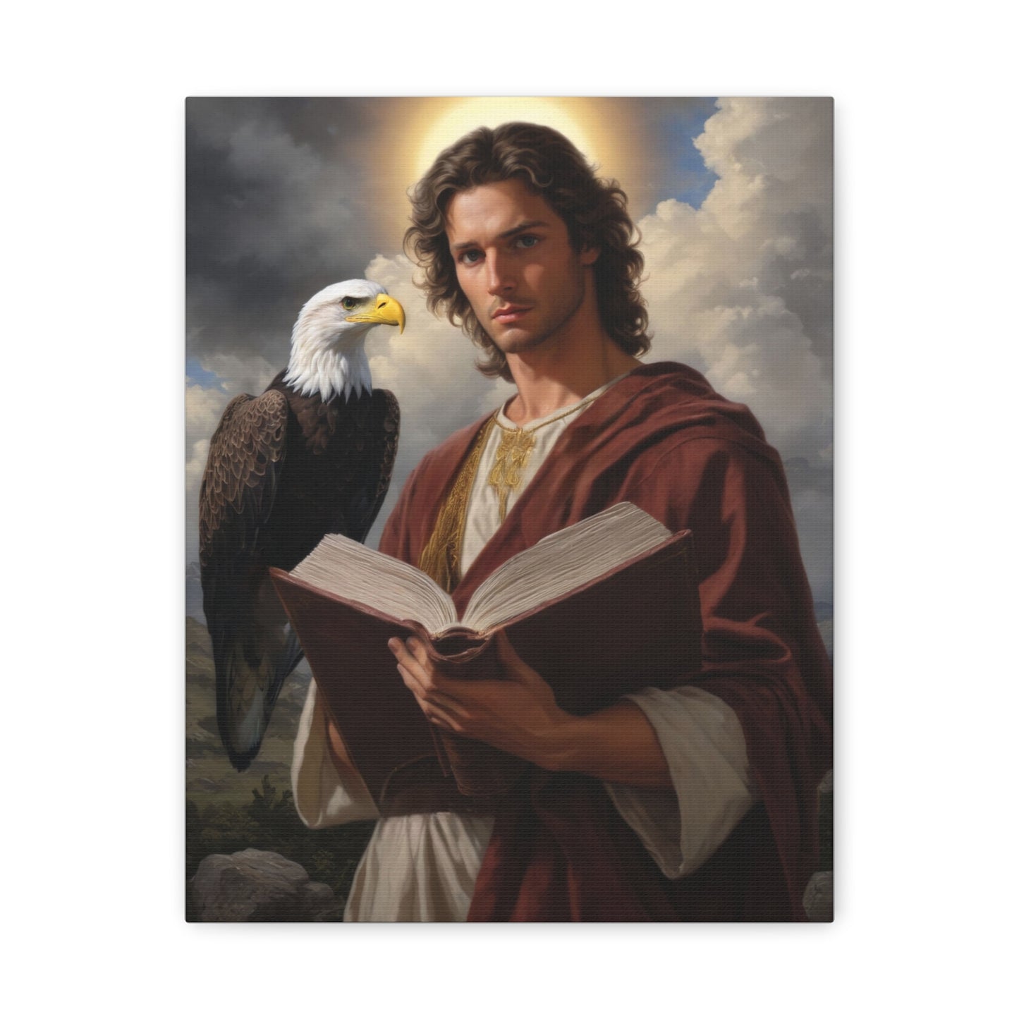 St. John the Evangelist Catholic Canvas Wall Art, Christian Decor