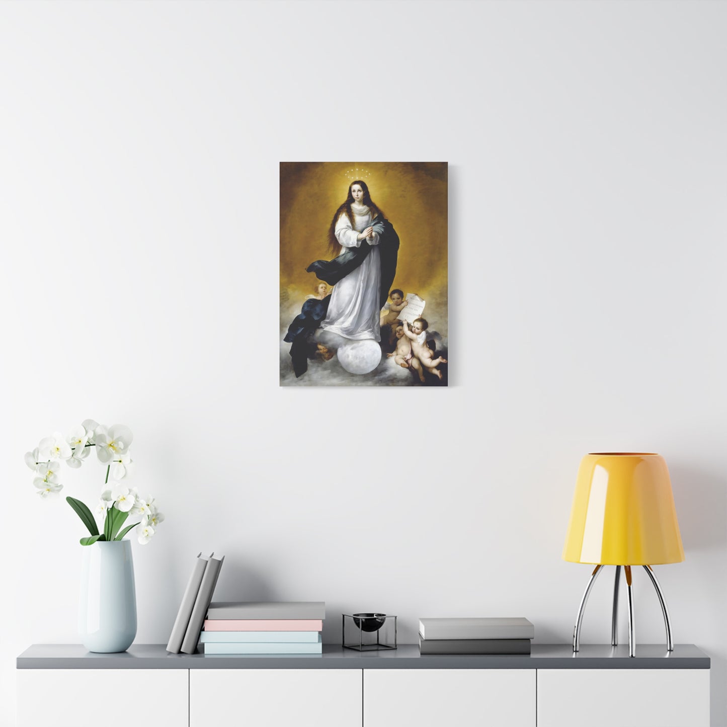 Ready To Hang - Mother Mary Immaculate Conception Catholic Canvas Wall Art, Christian Decor Ships from USA