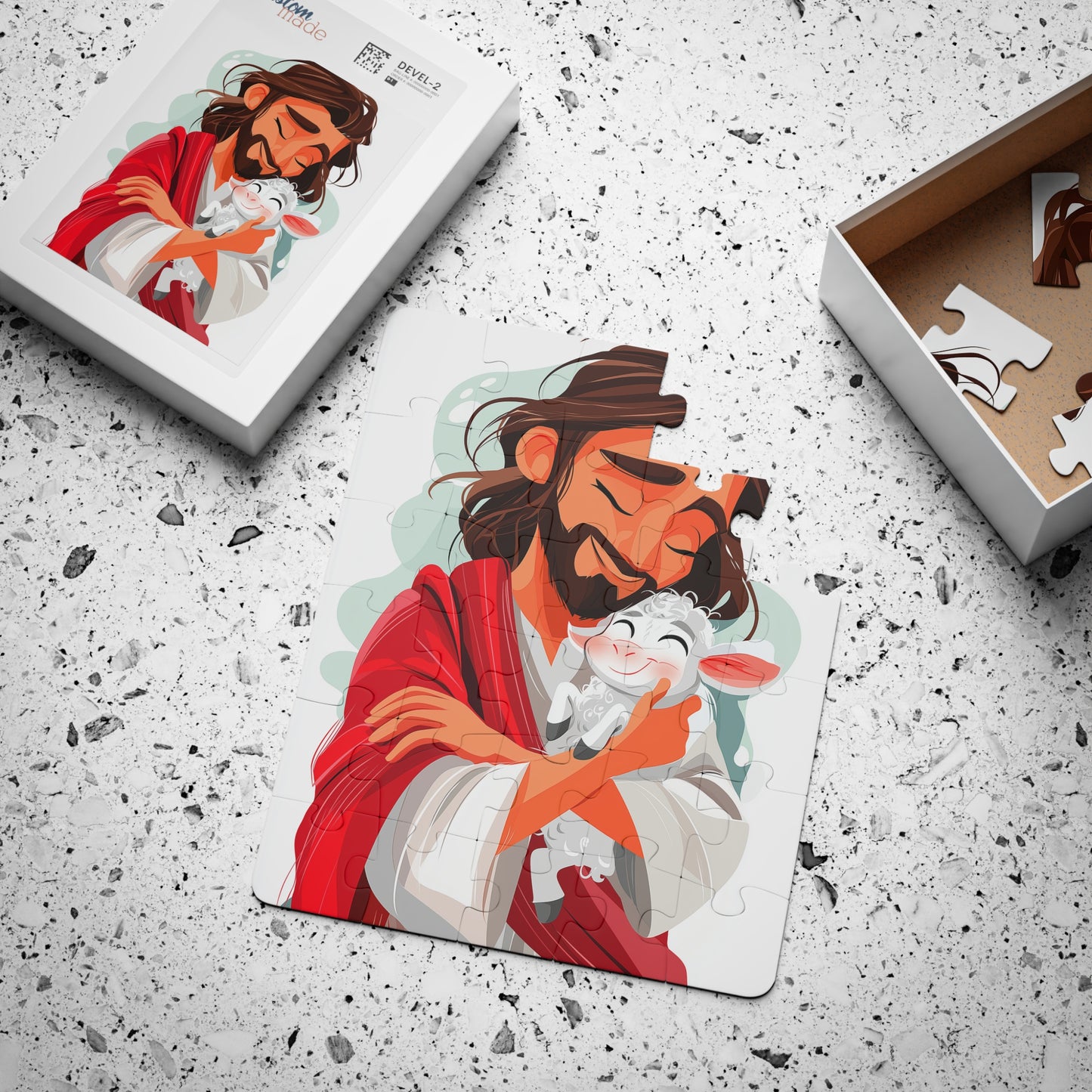 Jesus Christ with Lamb Kids Inspirational Puzzle, 30-Piece Fun Activity for Children