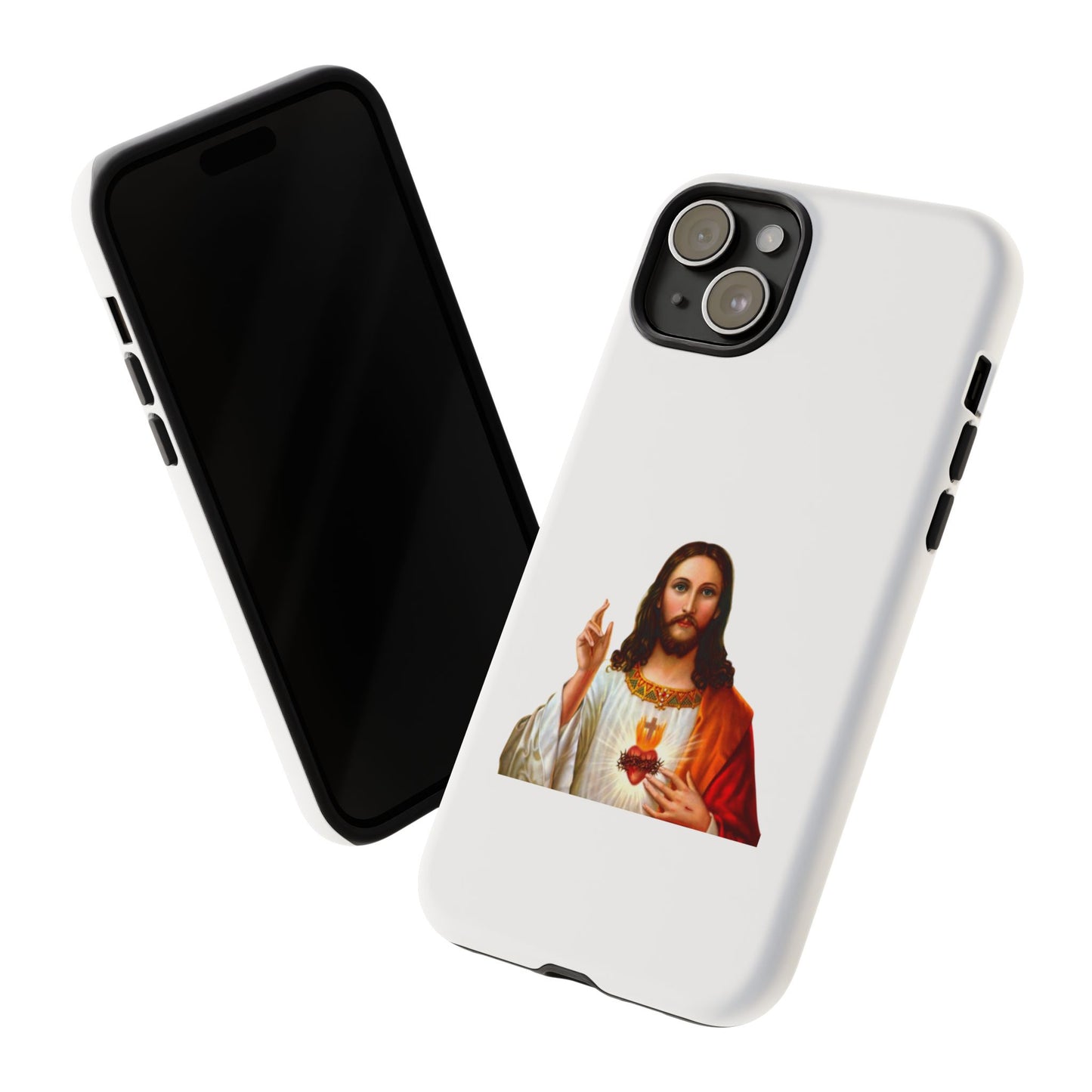 Artistic Phone Case Featuring Jesus, Tough Phone Case, Christian Gift, Religious Phone Cover, Inspirational Phone Accessory, Unique Jesus
