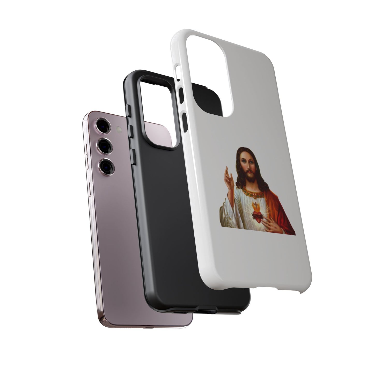 Artistic Phone Case Featuring Jesus, Tough Phone Case, Christian Gift, Religious Phone Cover, Inspirational Phone Accessory, Unique Jesus