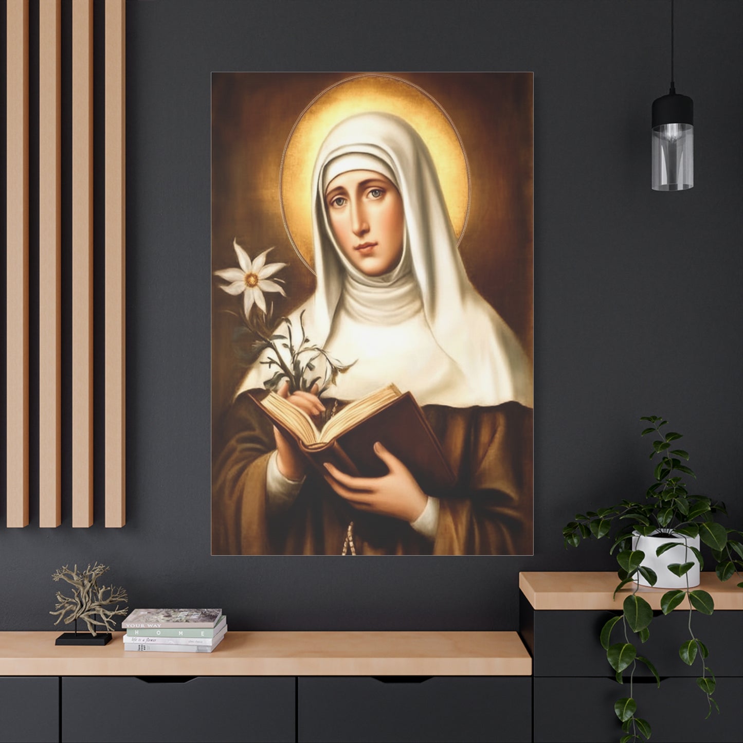 St. Catherine of Siena Catholic Canvas Wall Art, Christian Decor
