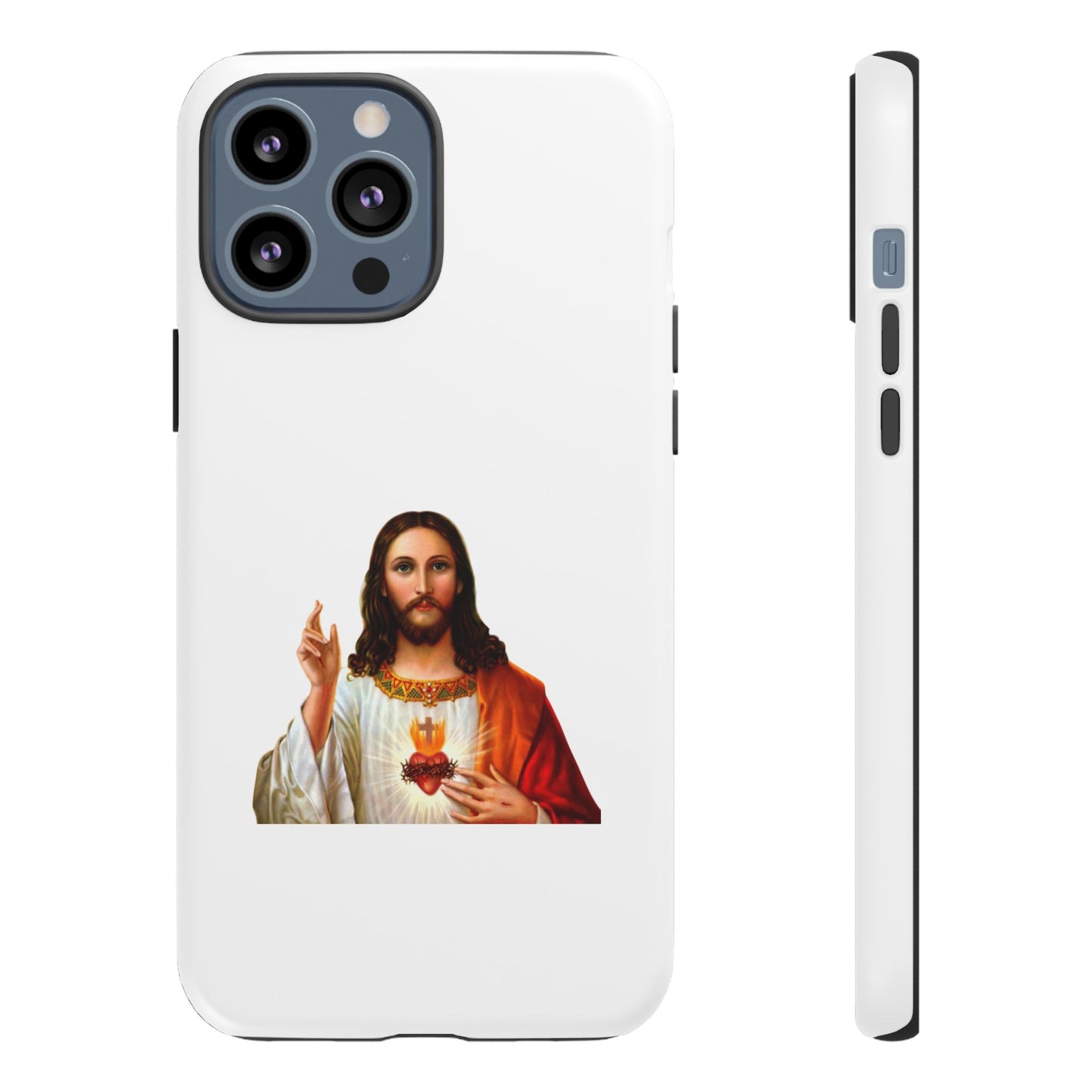 Artistic Phone Case Featuring Jesus, Tough Phone Case, Christian Gift, Religious Phone Cover, Inspirational Phone Accessory, Unique Jesus